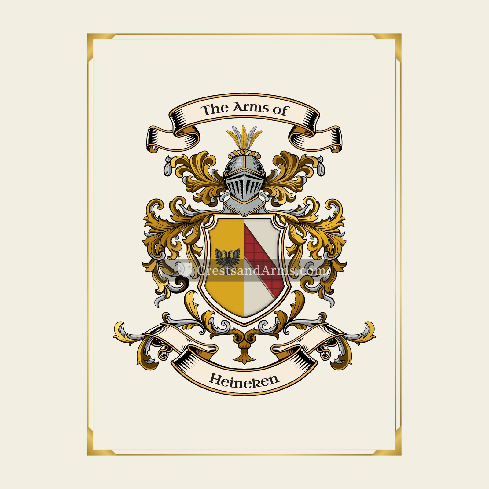 With gold border