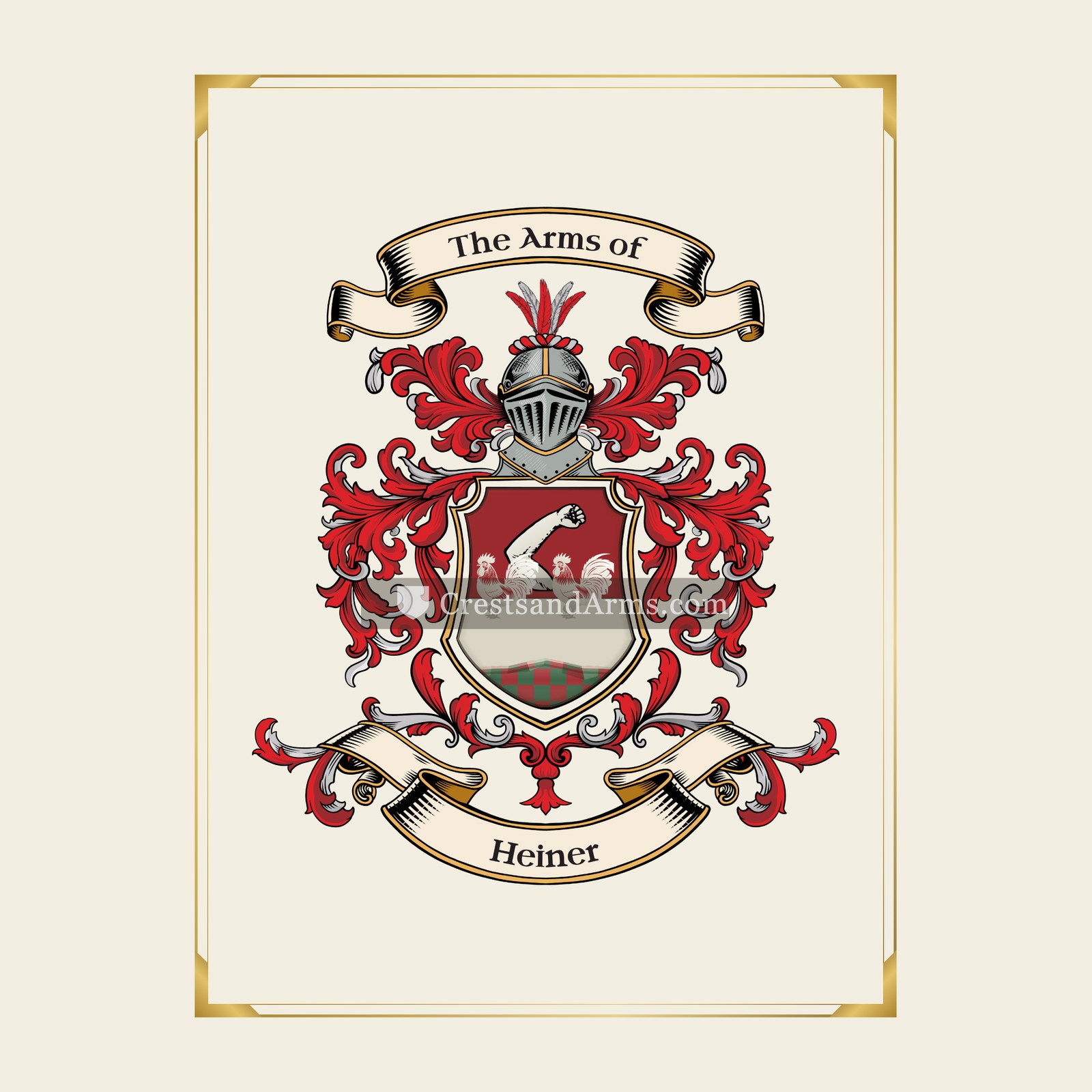 With gold border