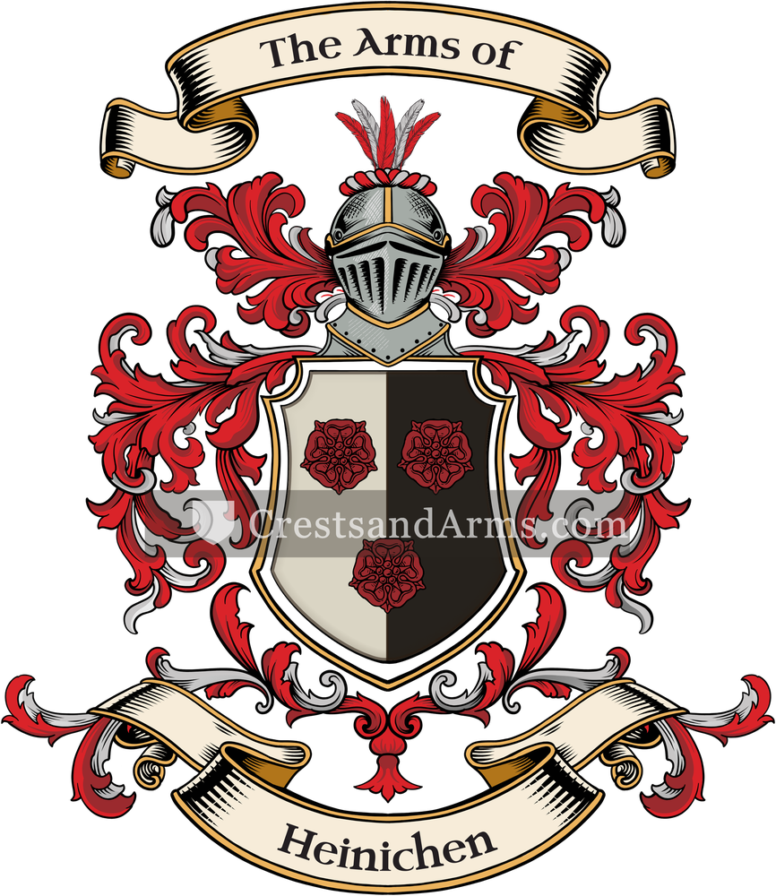 The Heinichen coat of arms, drawn from the recorded blazon