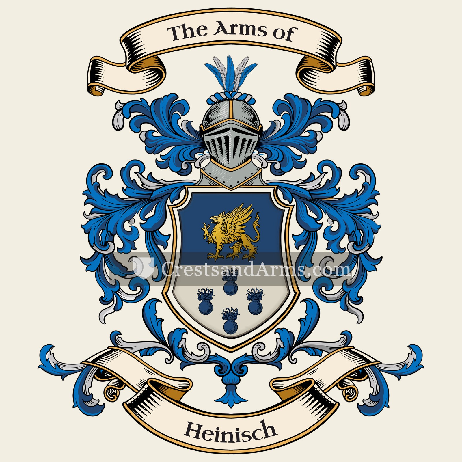 The Heinisch coat of arms, drawn from the recorded blazon