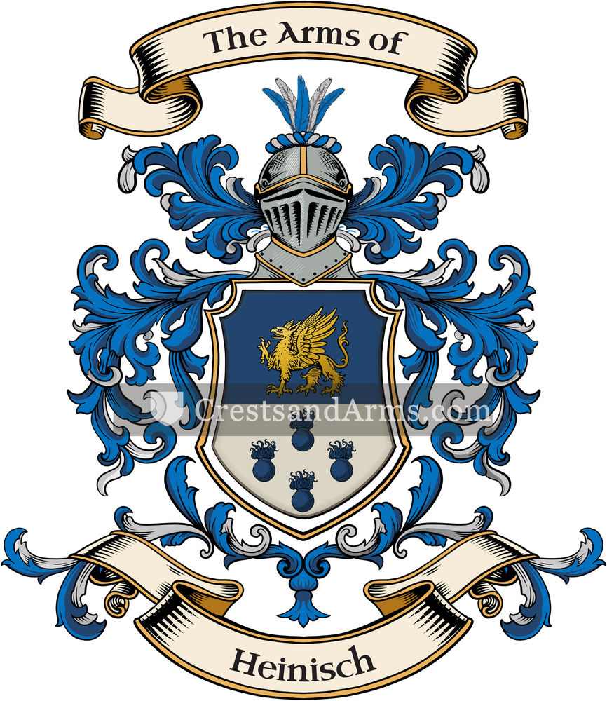 The Heinisch coat of arms, drawn from the recorded blazon