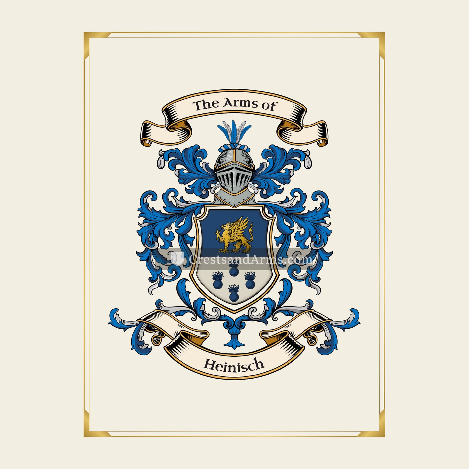 With gold border