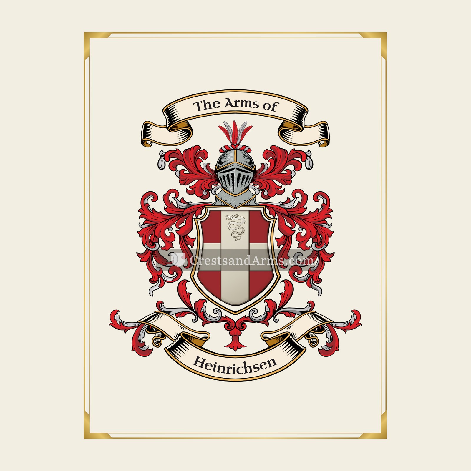 With gold border