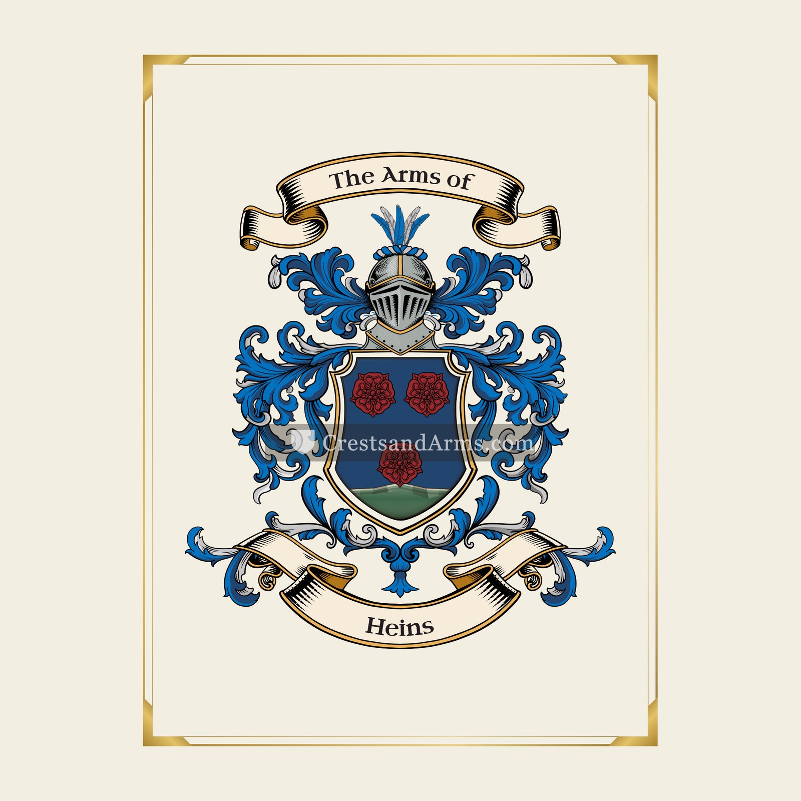 With gold border