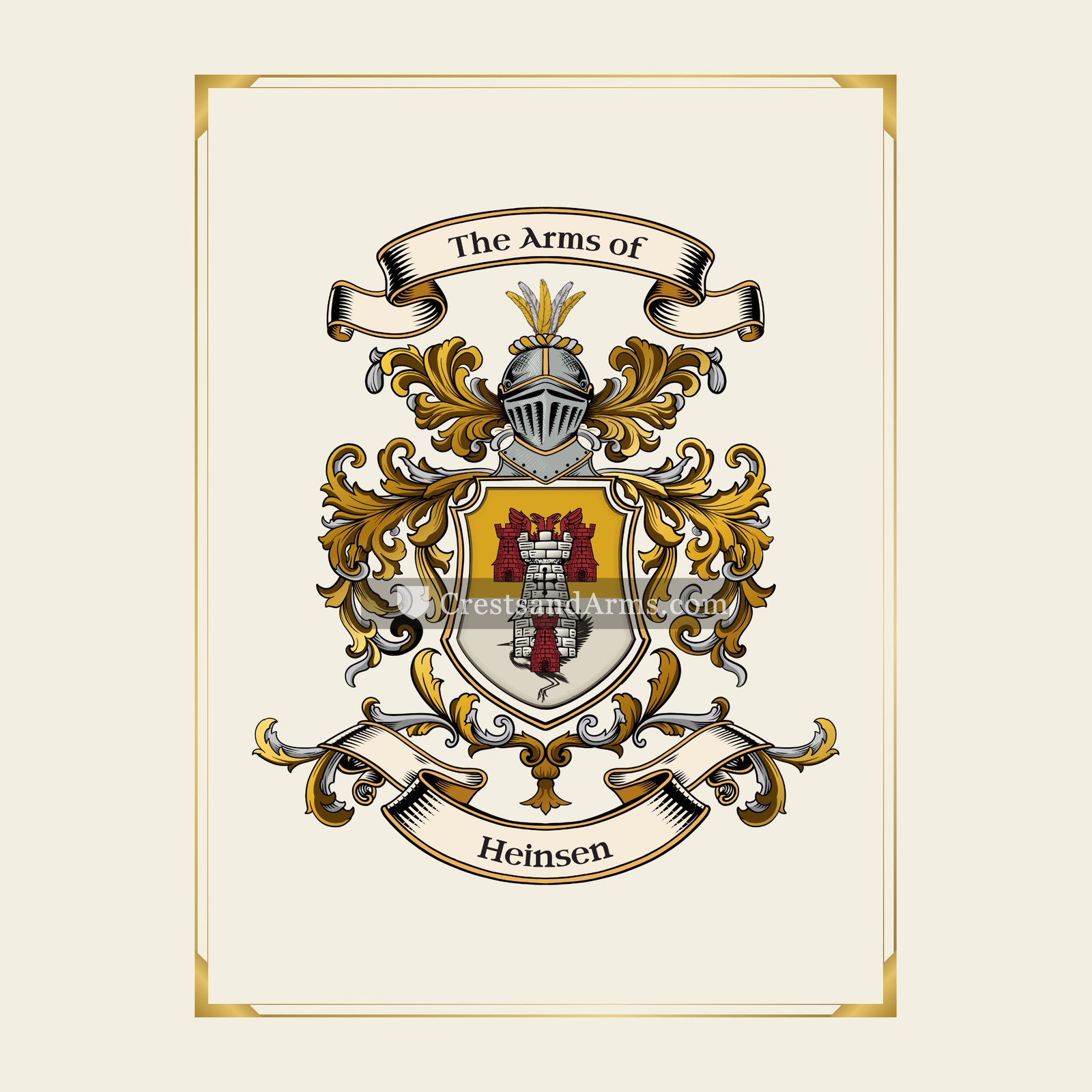 With gold border