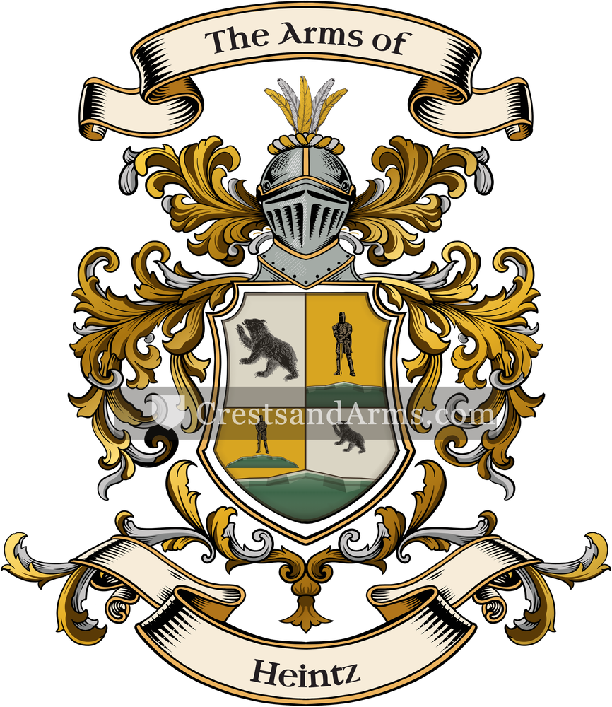 The Heintz coat of arms, drawn from the recorded blazon