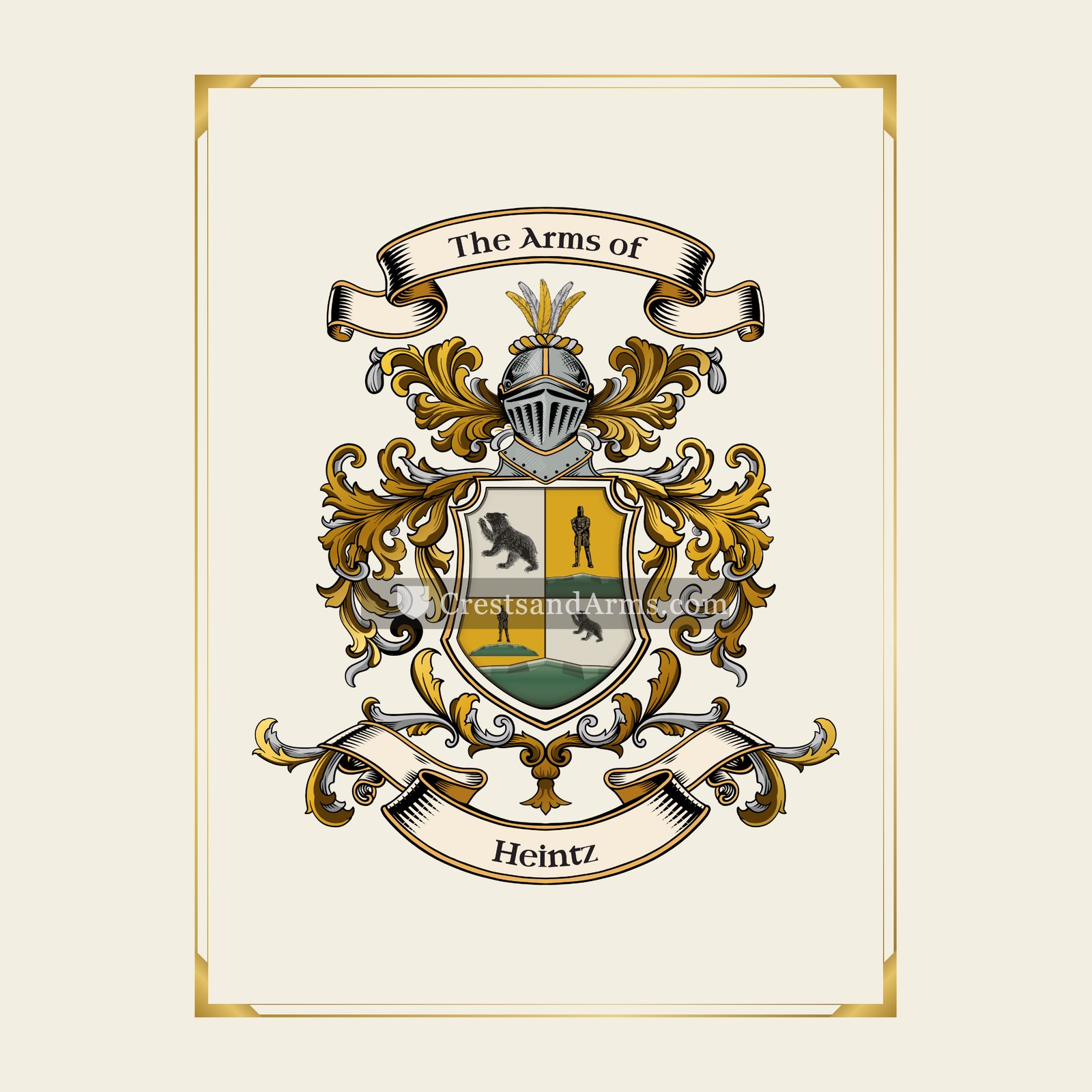 With gold border