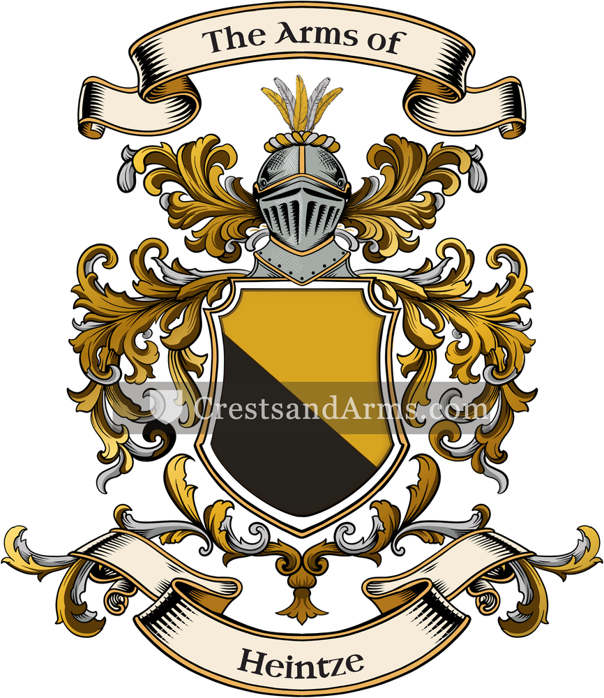 The Heintze coat of arms, drawn from the recorded blazon