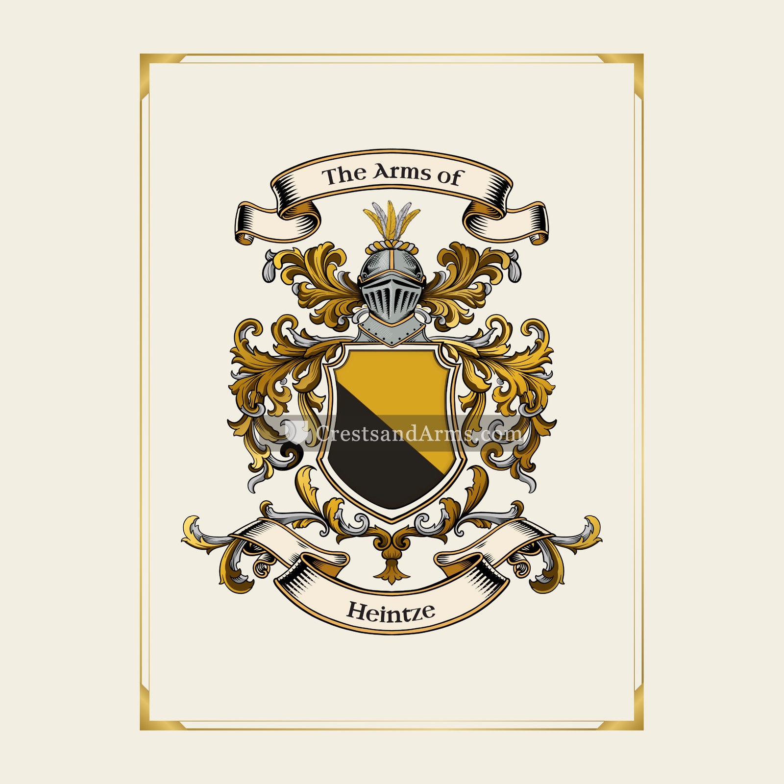 With gold border