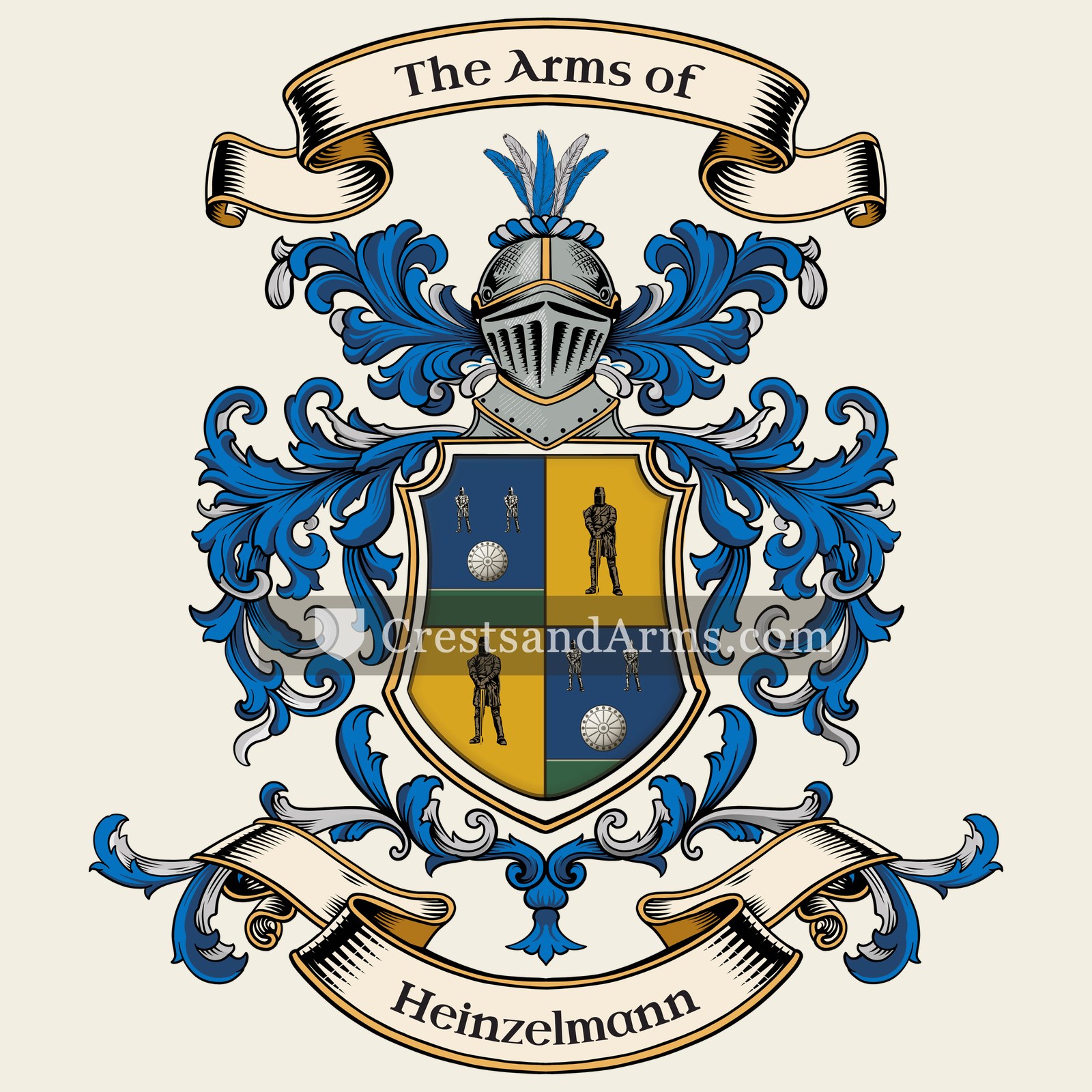 The Heinzelmann coat of arms, drawn from the recorded blazon