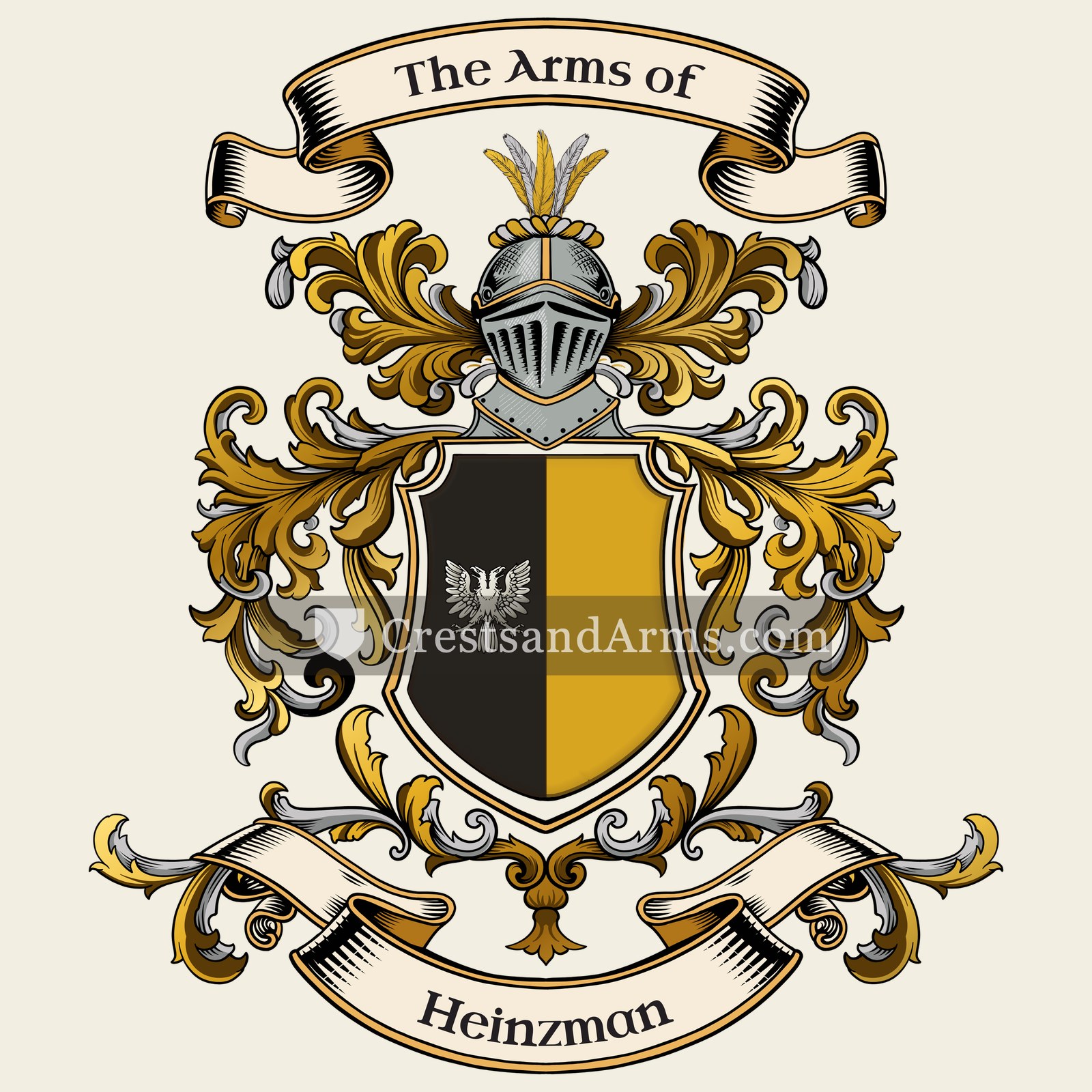 The Heinzman coat of arms, drawn from the recorded blazon