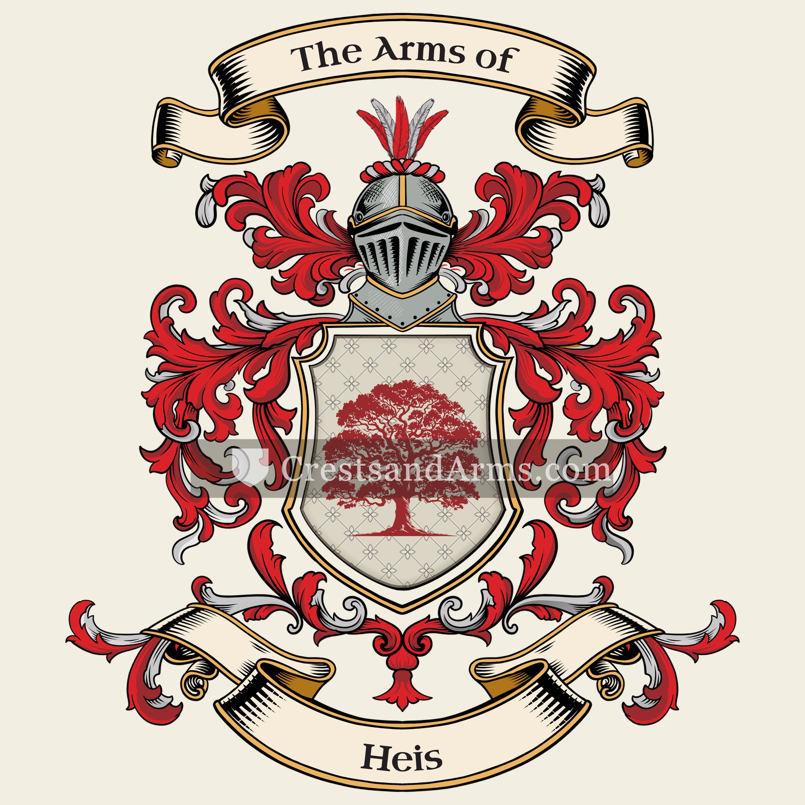 The Heis coat of arms, drawn from the recorded blazon
