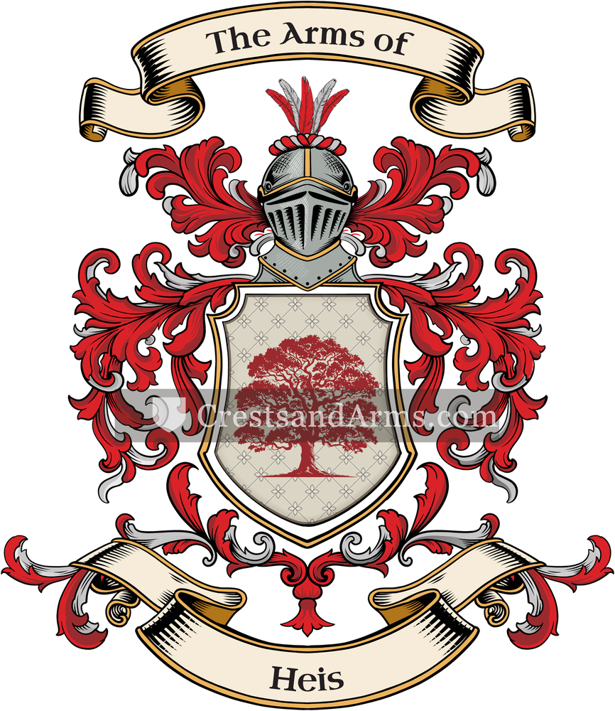 The Heis coat of arms, drawn from the recorded blazon