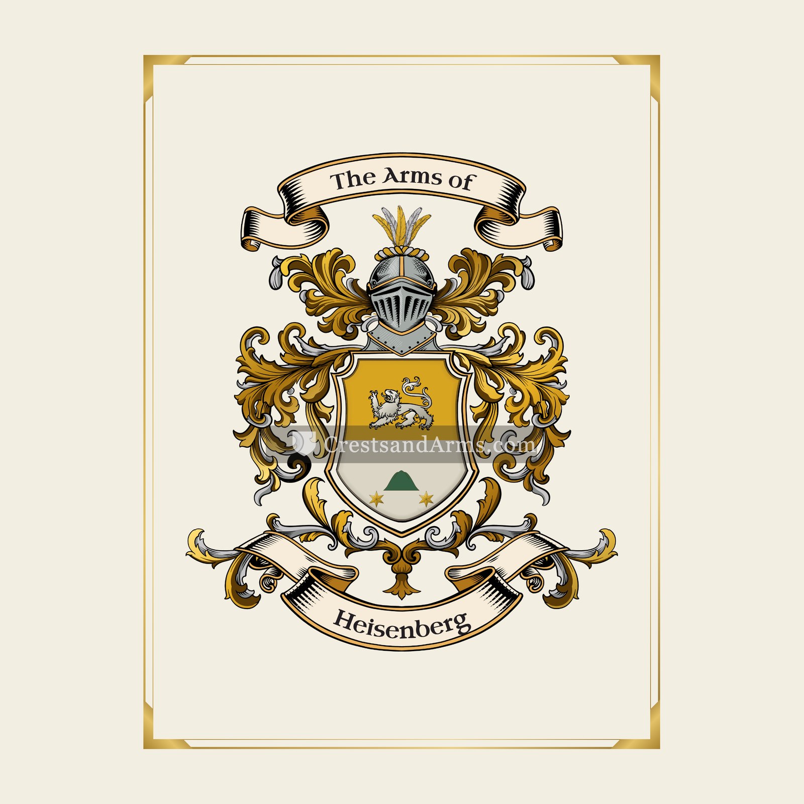 With gold border
