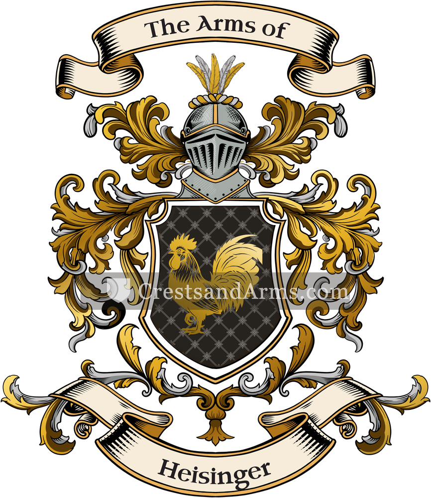 The Heisinger coat of arms, drawn from the recorded blazon