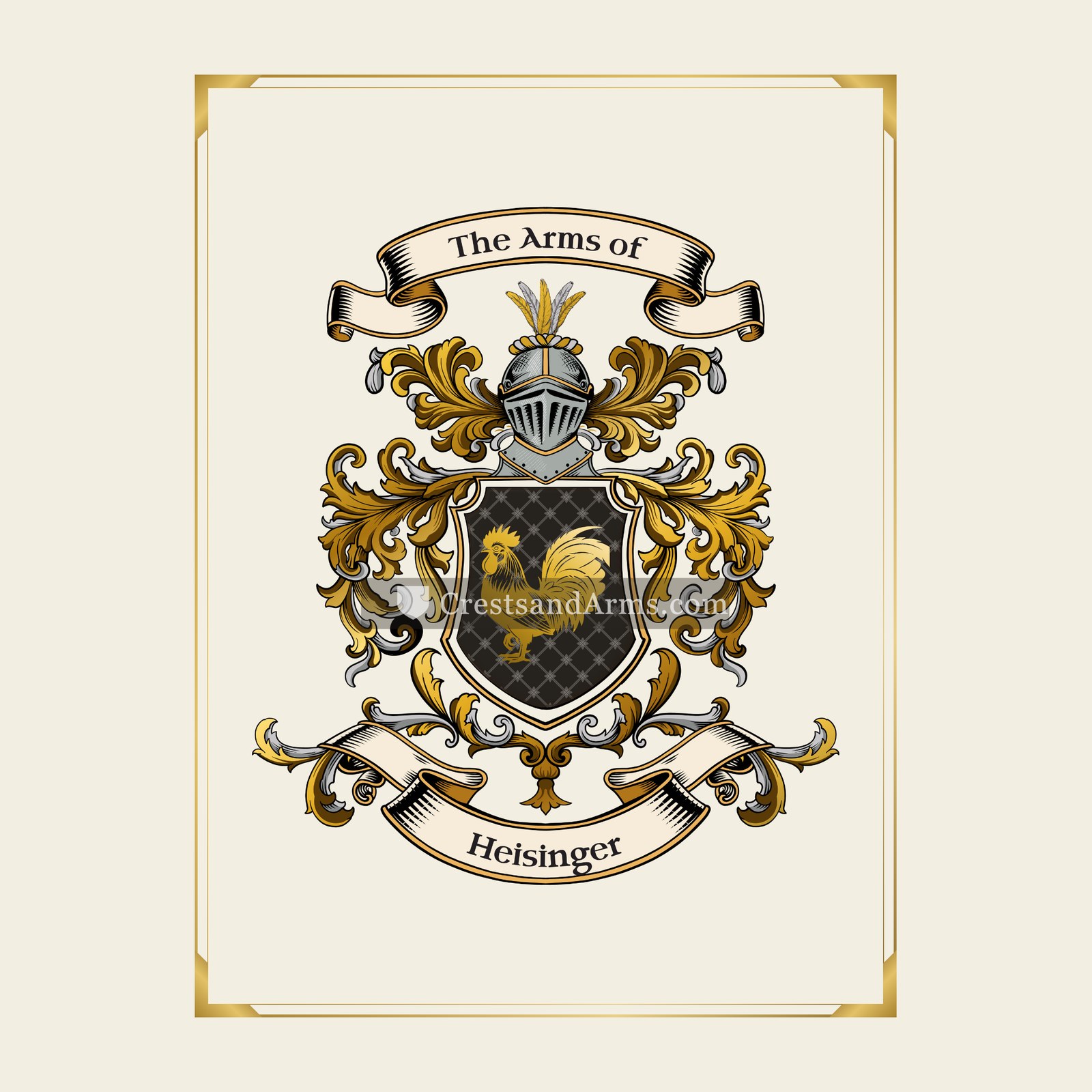 With gold border