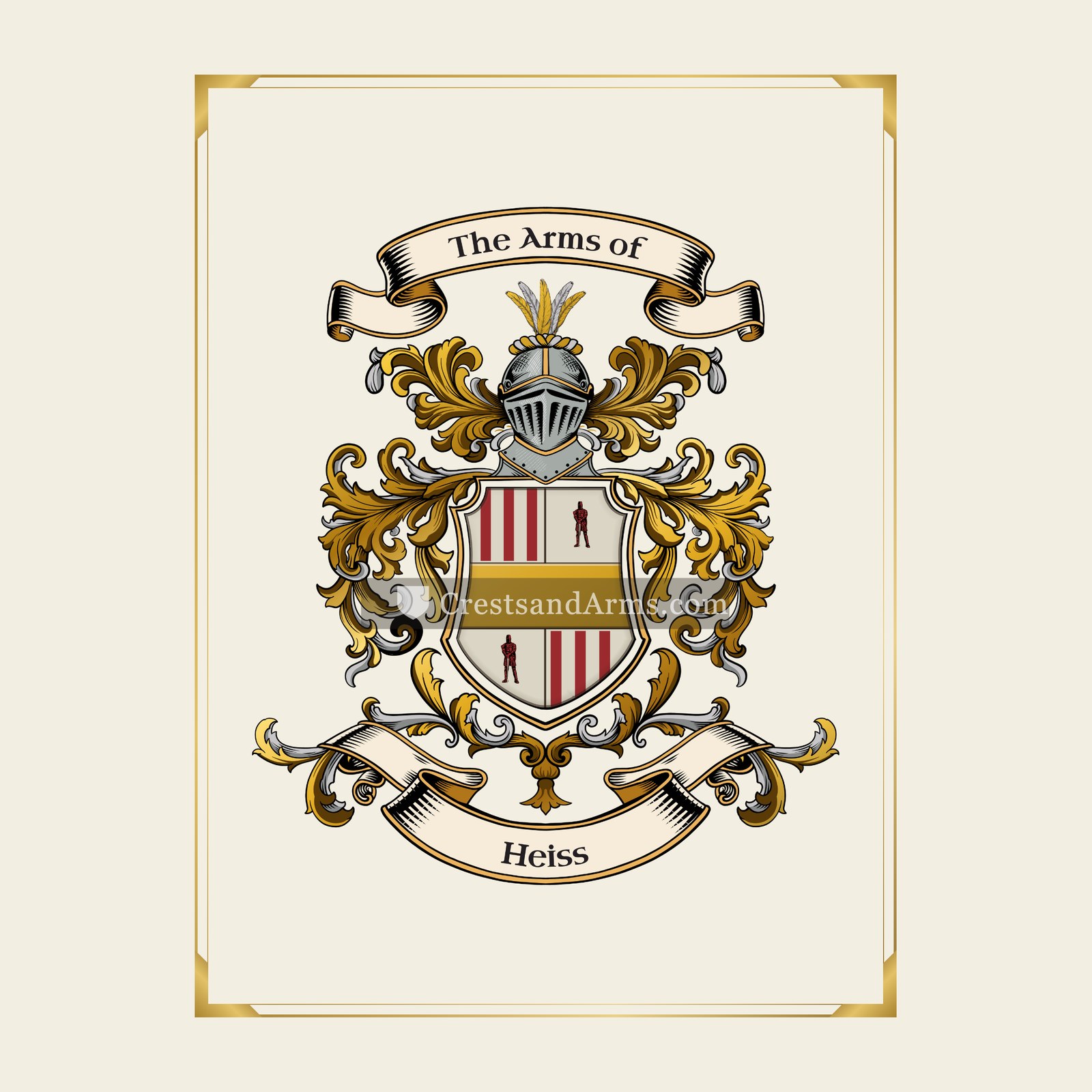 With gold border