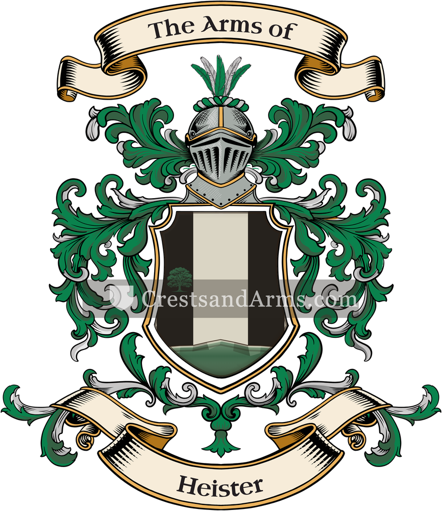 The Heister coat of arms, drawn from the recorded blazon