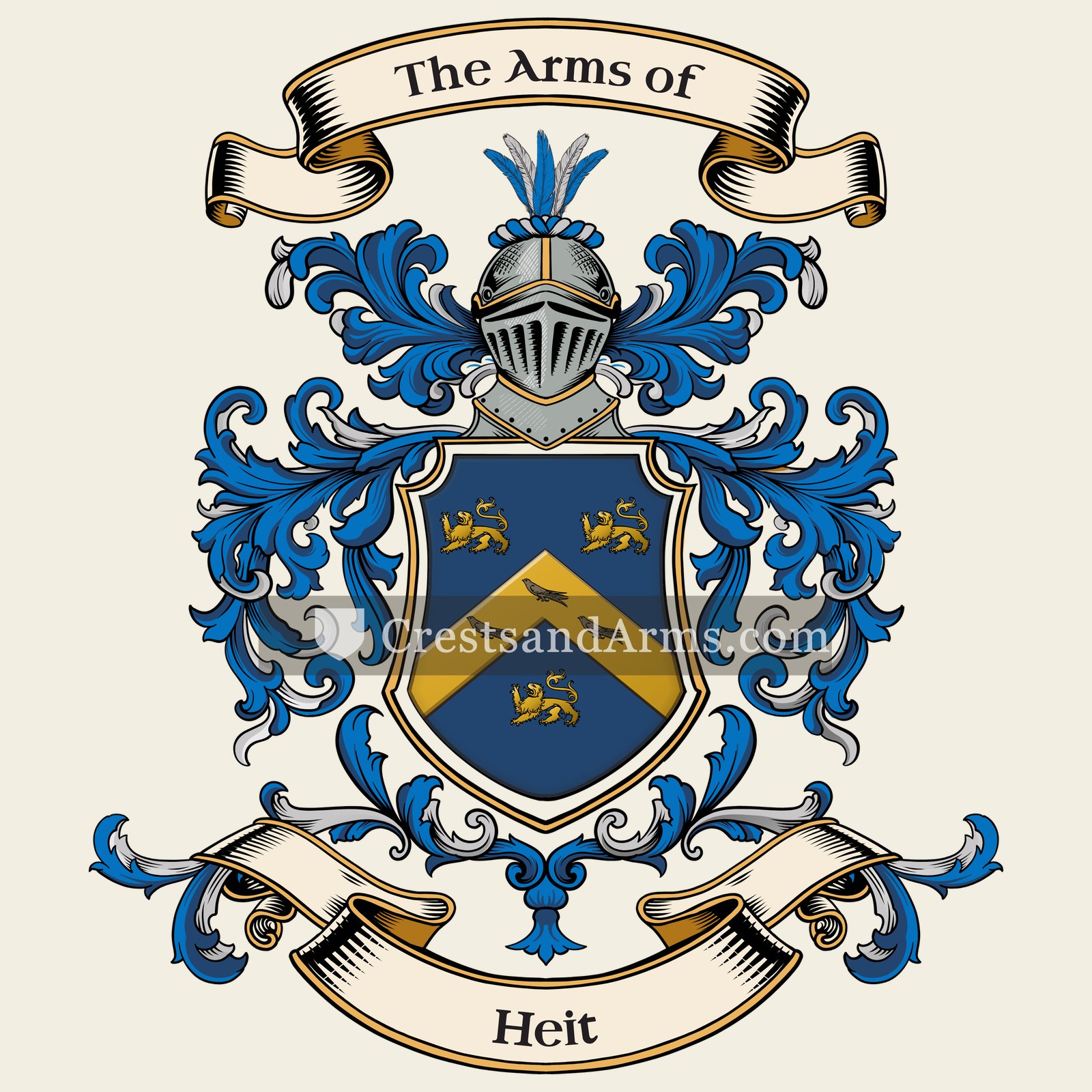 The Heit coat of arms, drawn from the recorded blazon