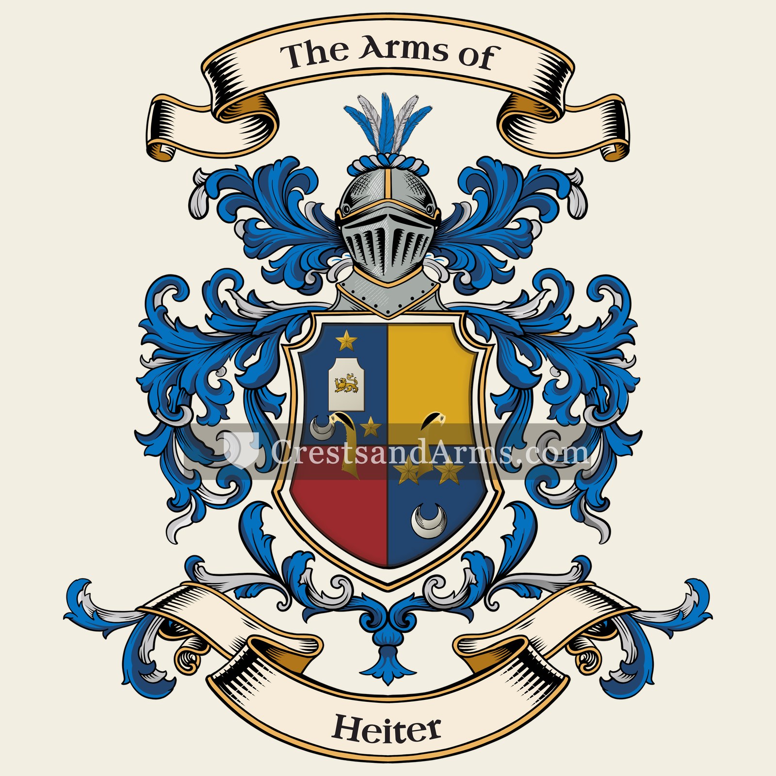 The Heiter coat of arms, drawn from the recorded blazon