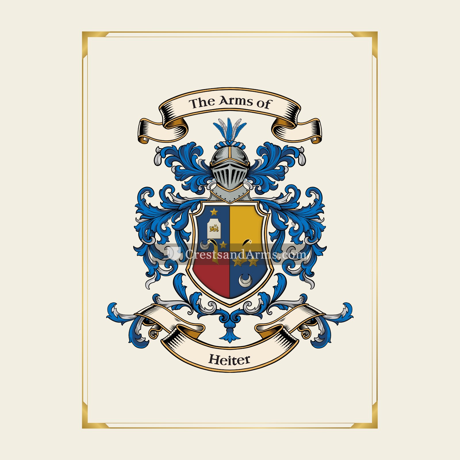 With gold border