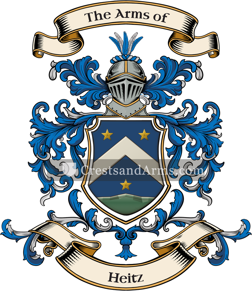 The Heitz coat of arms, drawn from the recorded blazon