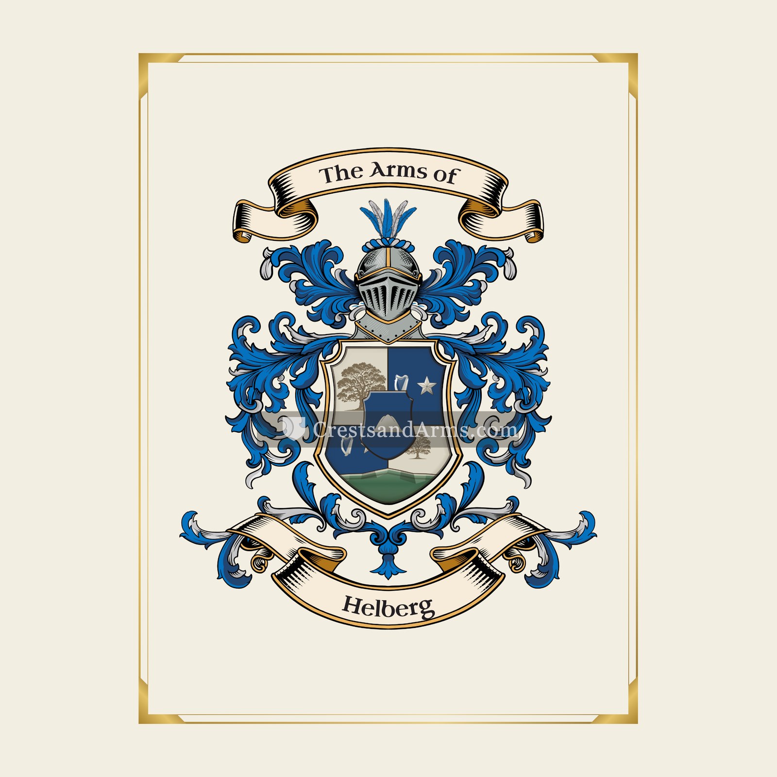 With gold border