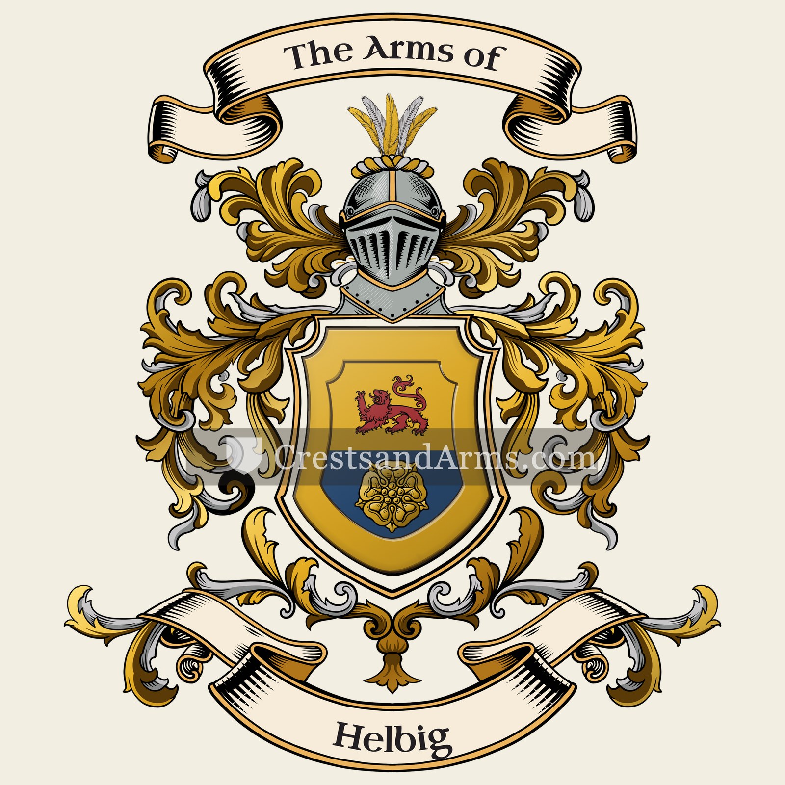 The Helbig coat of arms, drawn from the recorded blazon