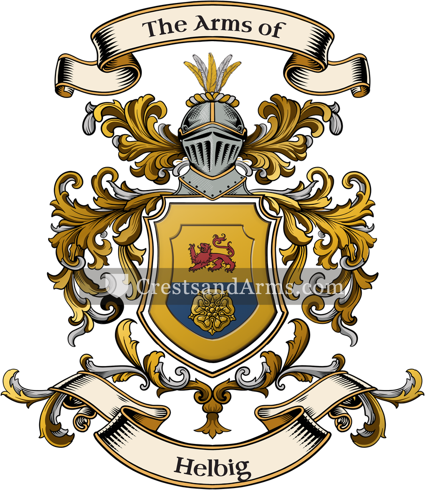 The Helbig coat of arms, drawn from the recorded blazon