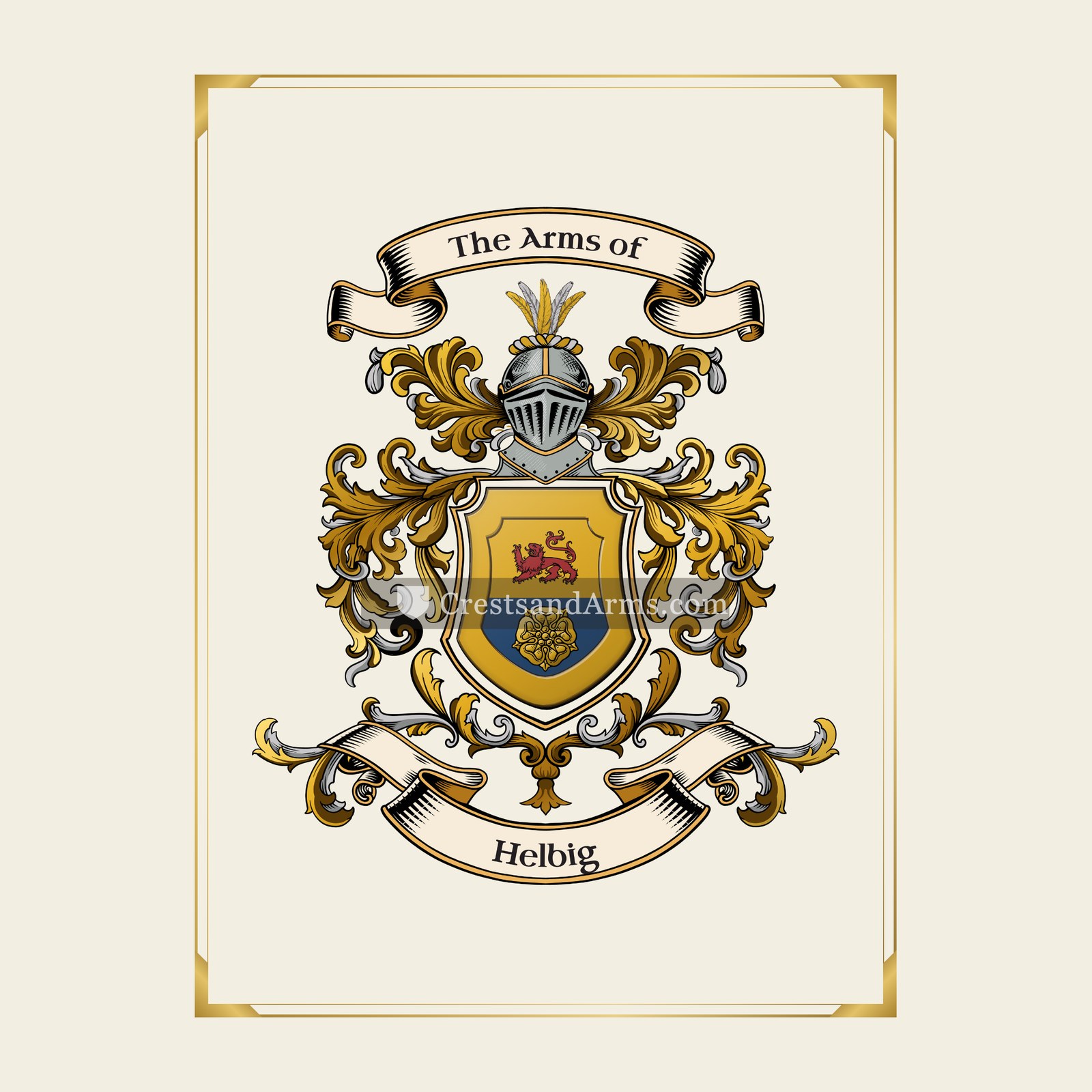 With gold border