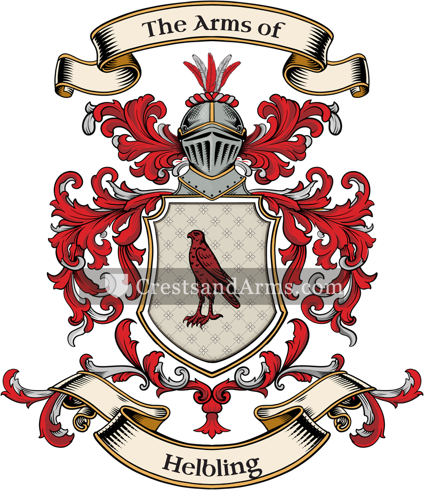 The Helbling coat of arms, drawn from the recorded blazon