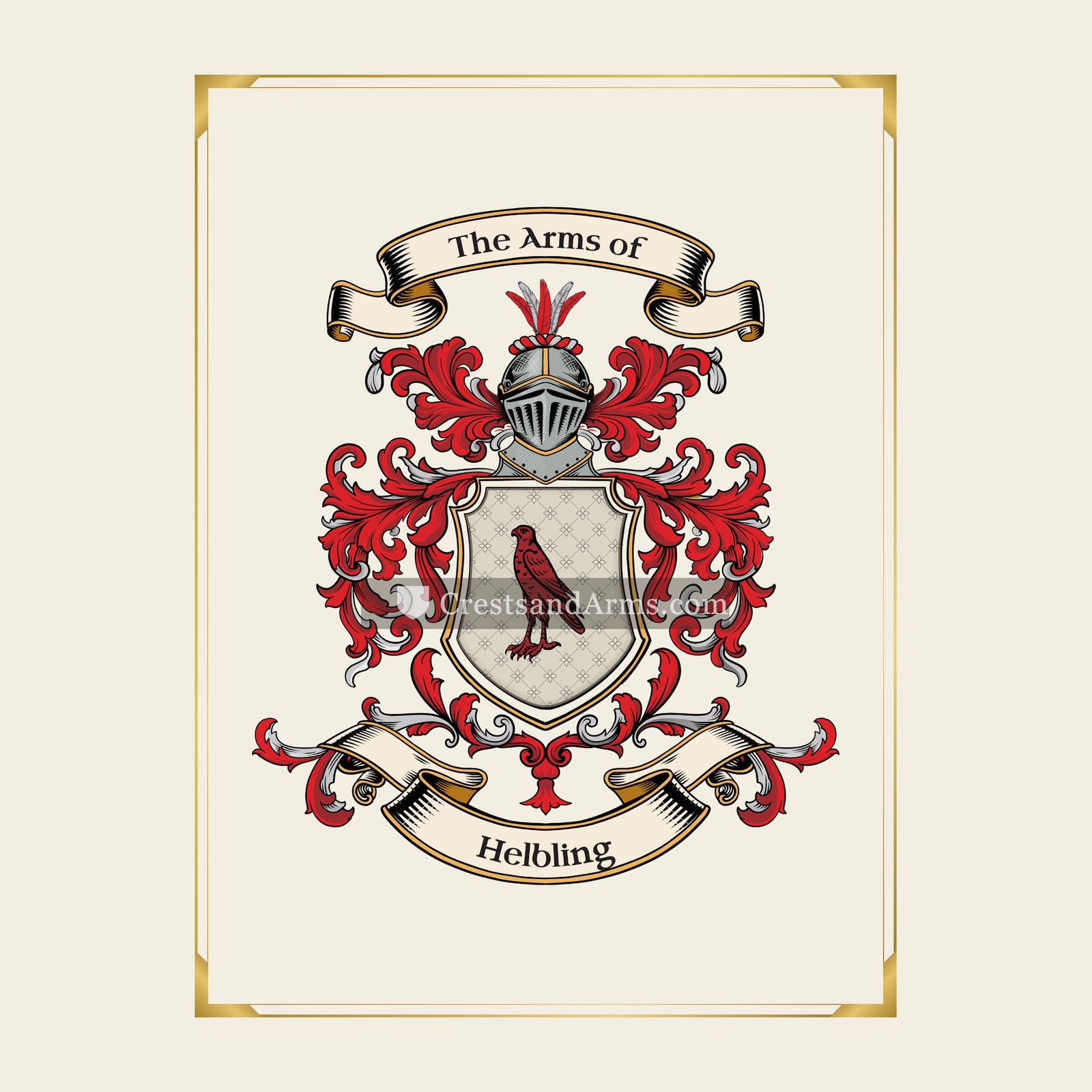 With gold border