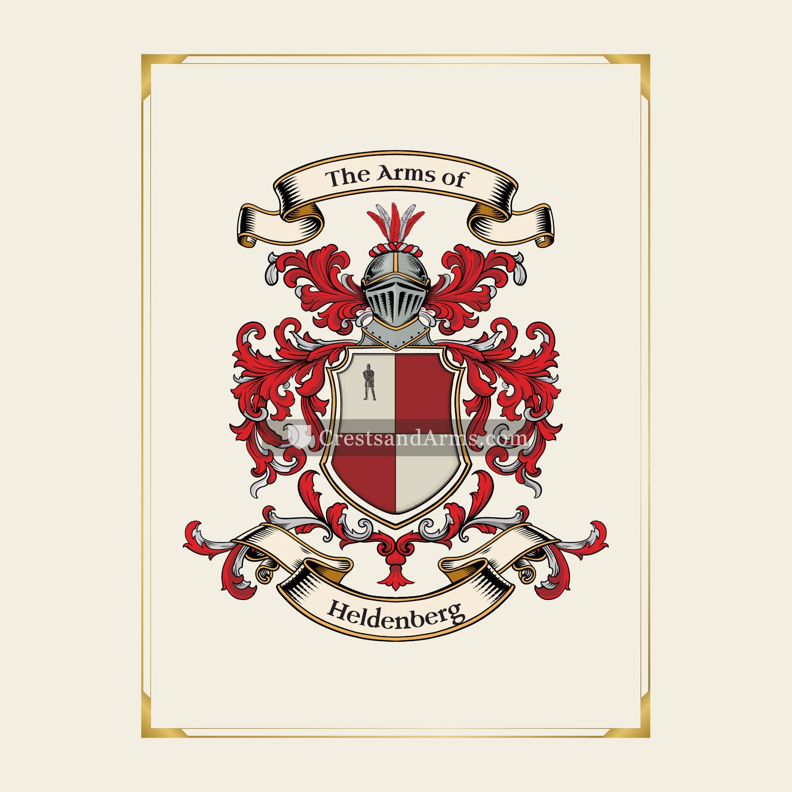 With gold border