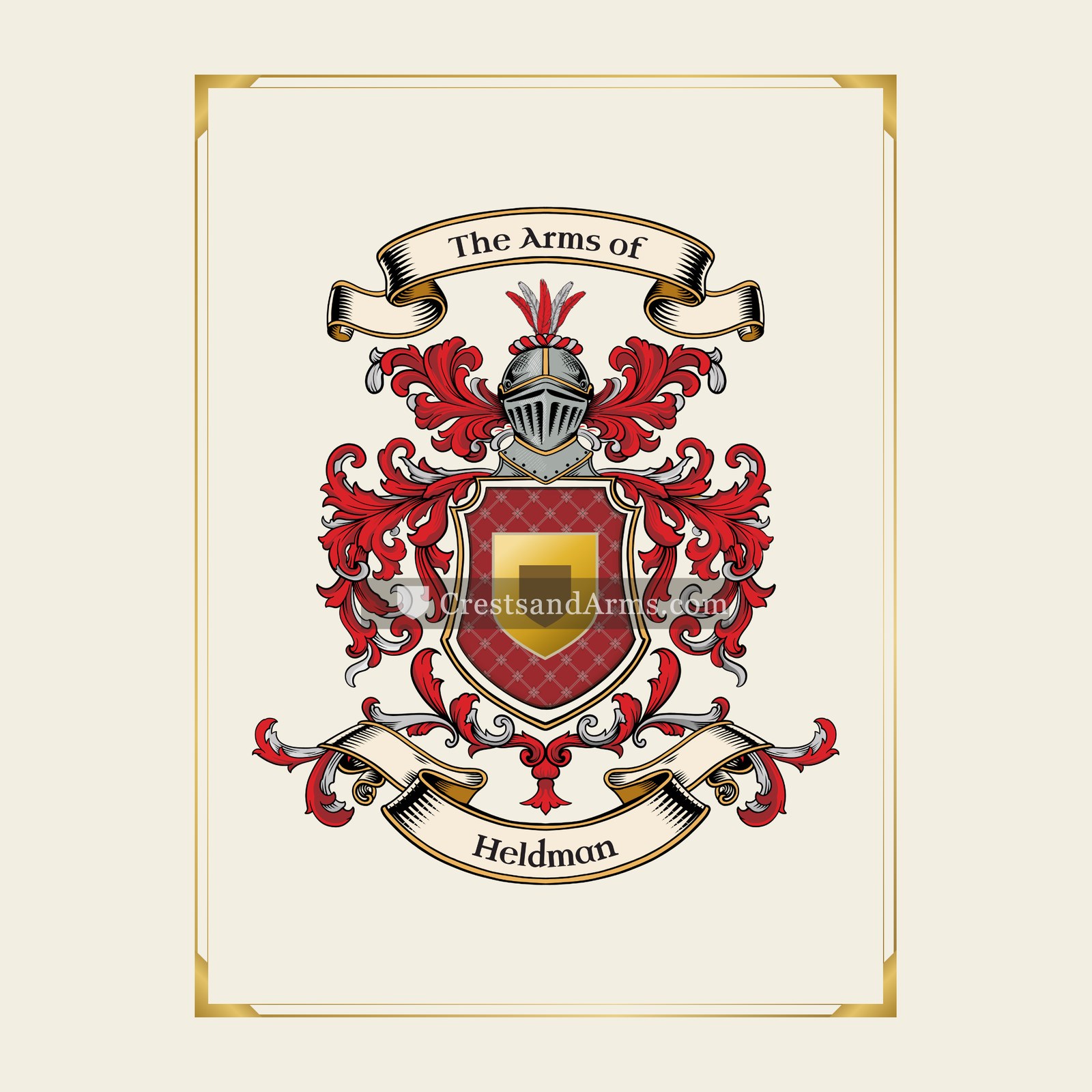 With gold border
