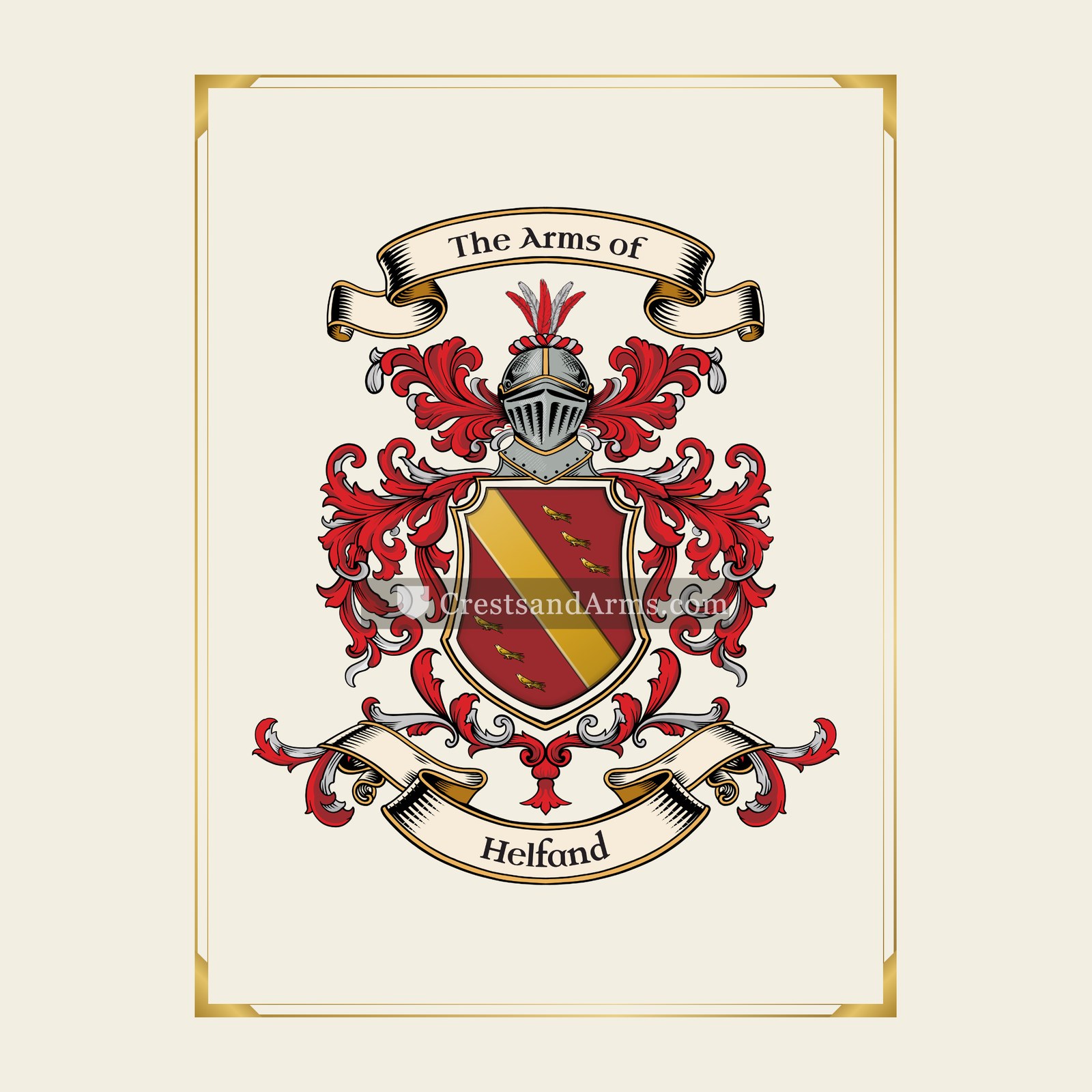 With gold border