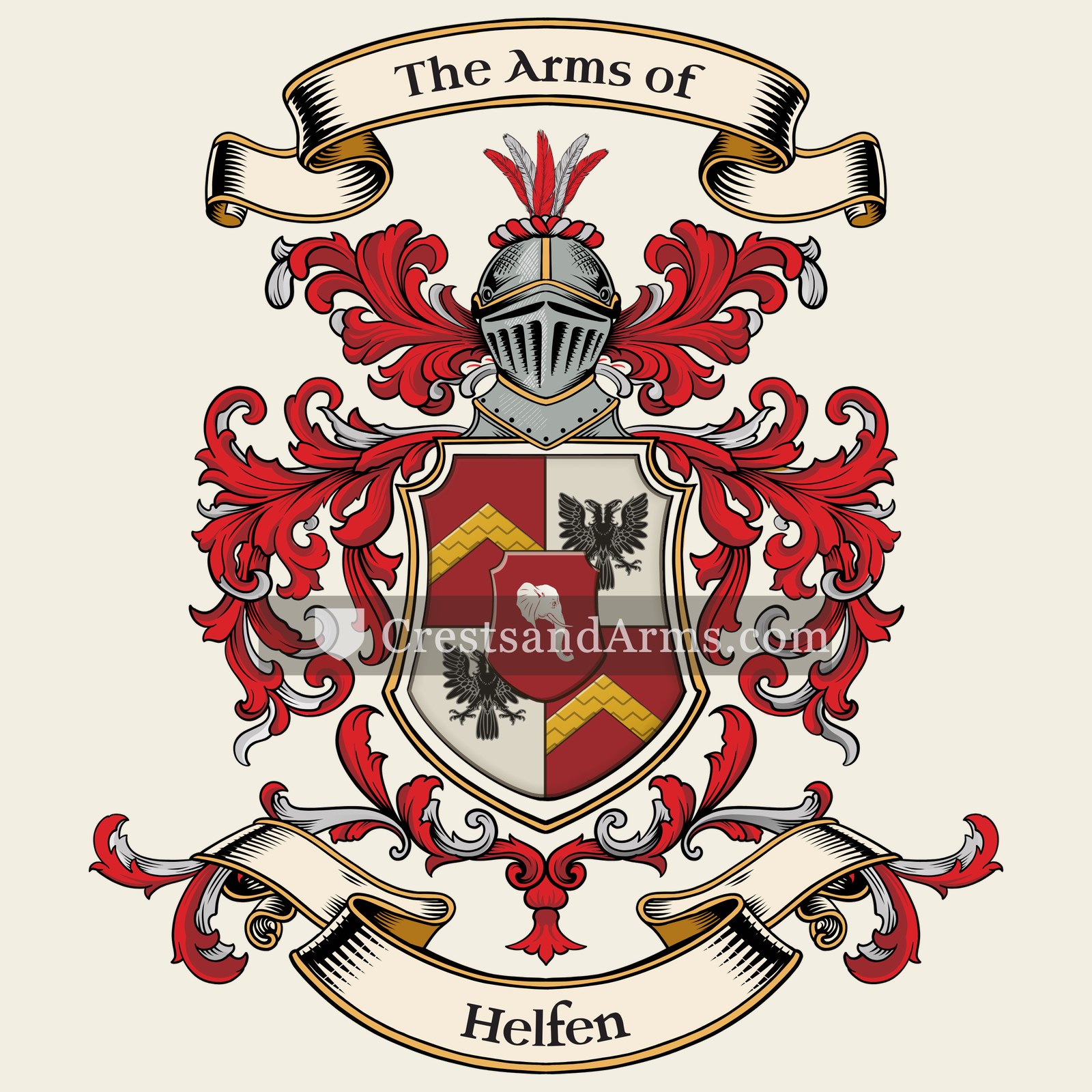 The Helfen coat of arms, drawn from the recorded blazon