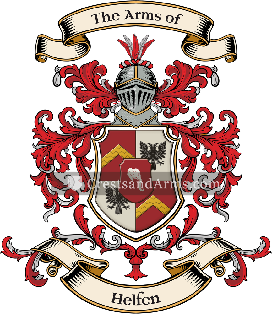 The Helfen coat of arms, drawn from the recorded blazon