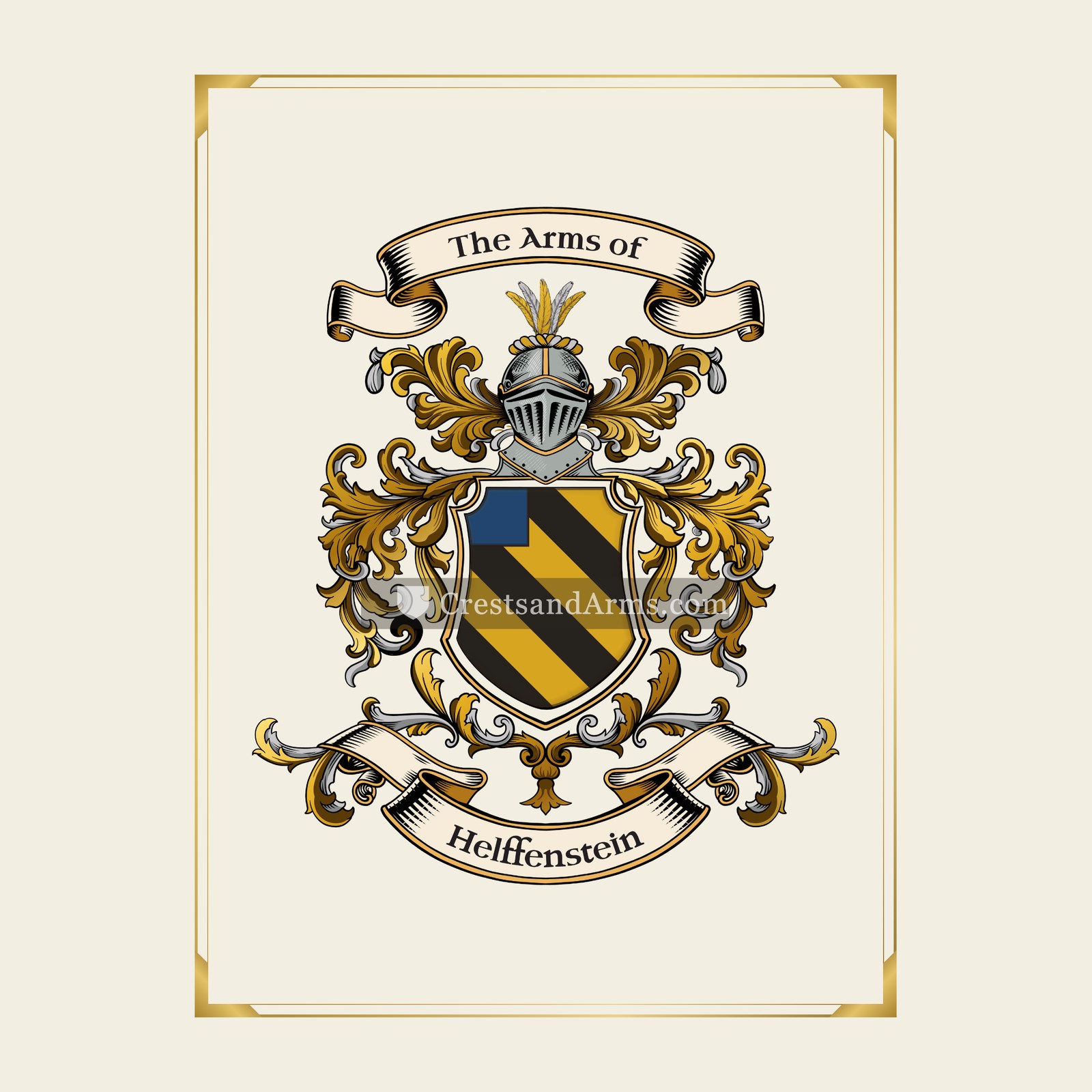 With gold border