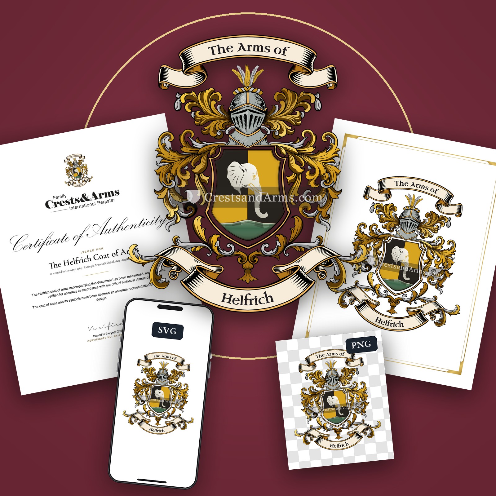 The Helfrich arms on the coat of arms — digital pack