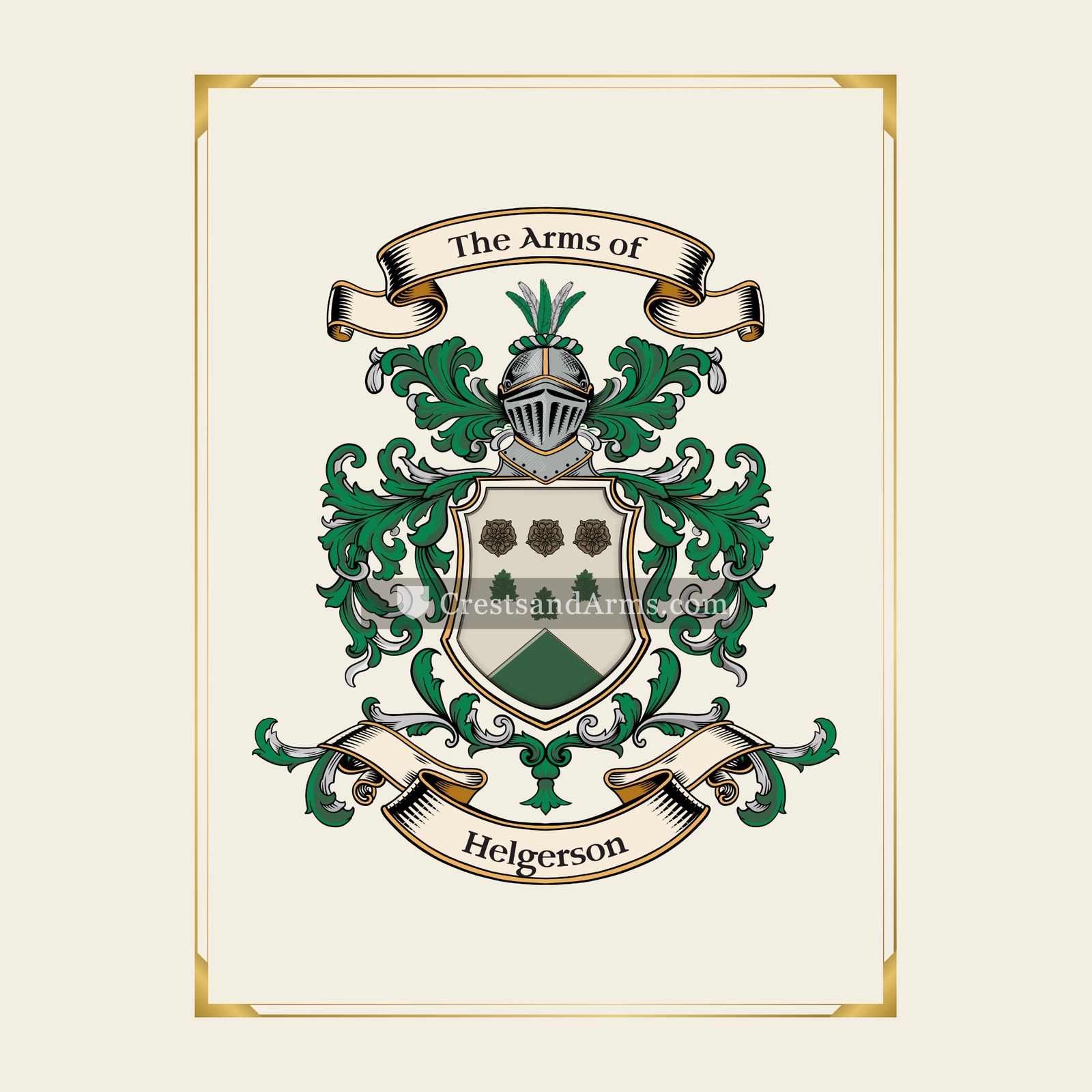 With gold border