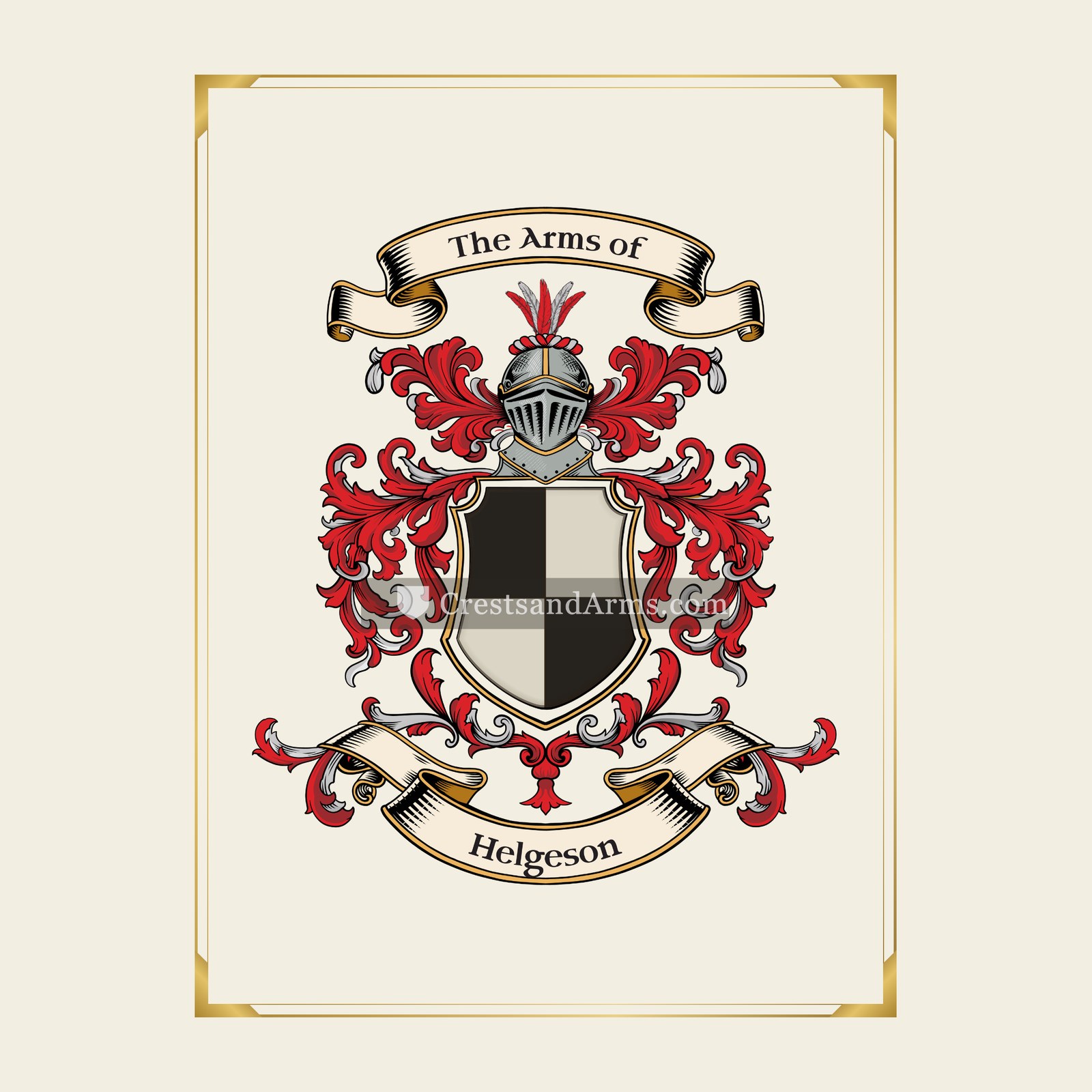 With gold border