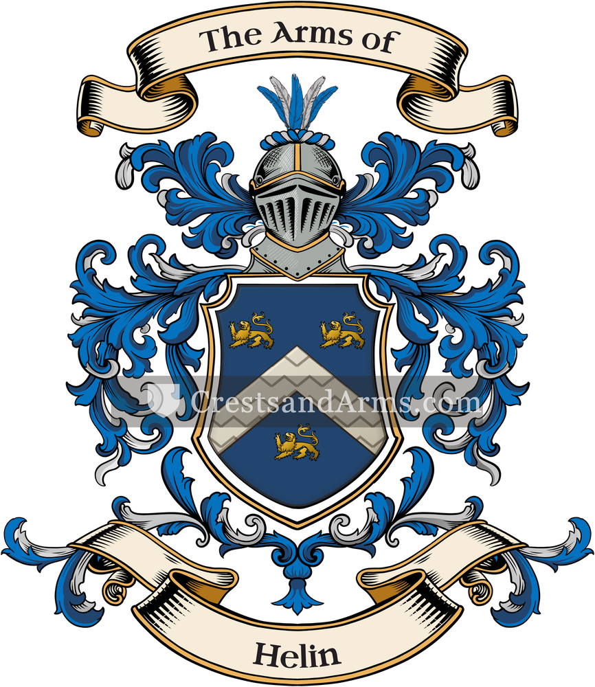 The Helin coat of arms, drawn from the recorded blazon