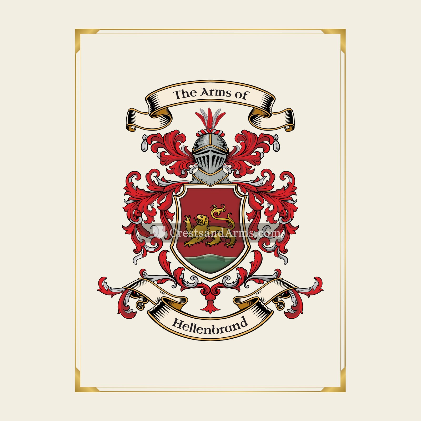 With gold border