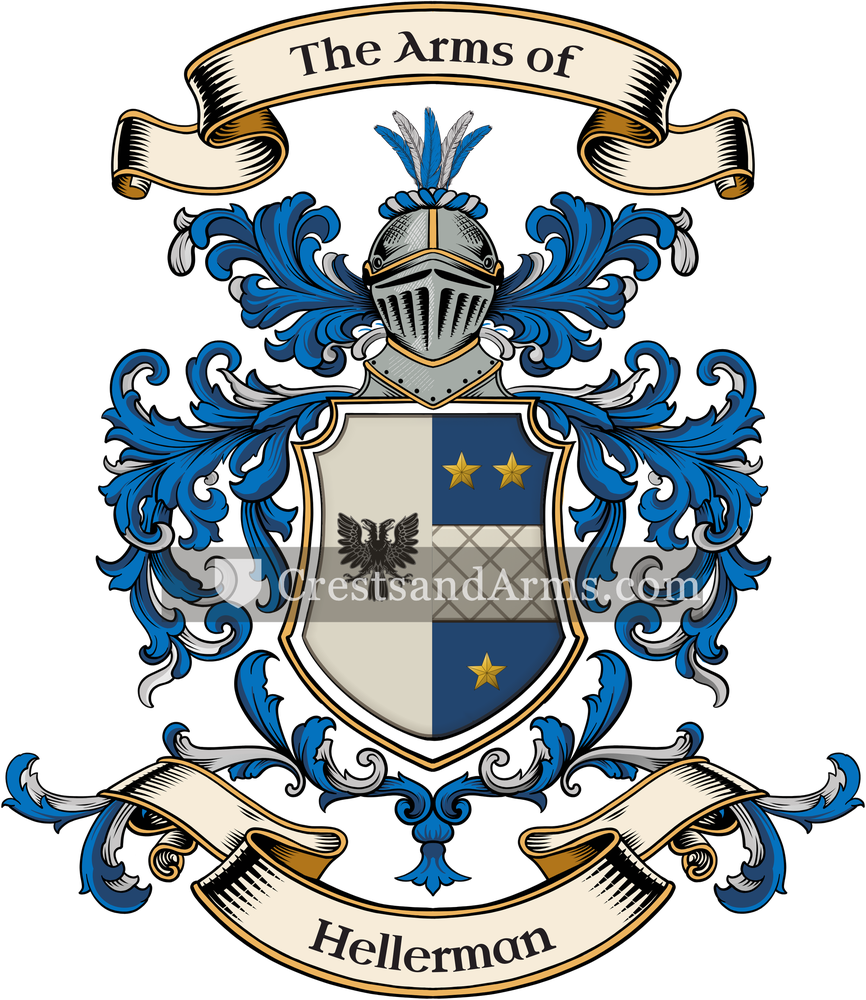 The Hellerman coat of arms, drawn from the recorded blazon