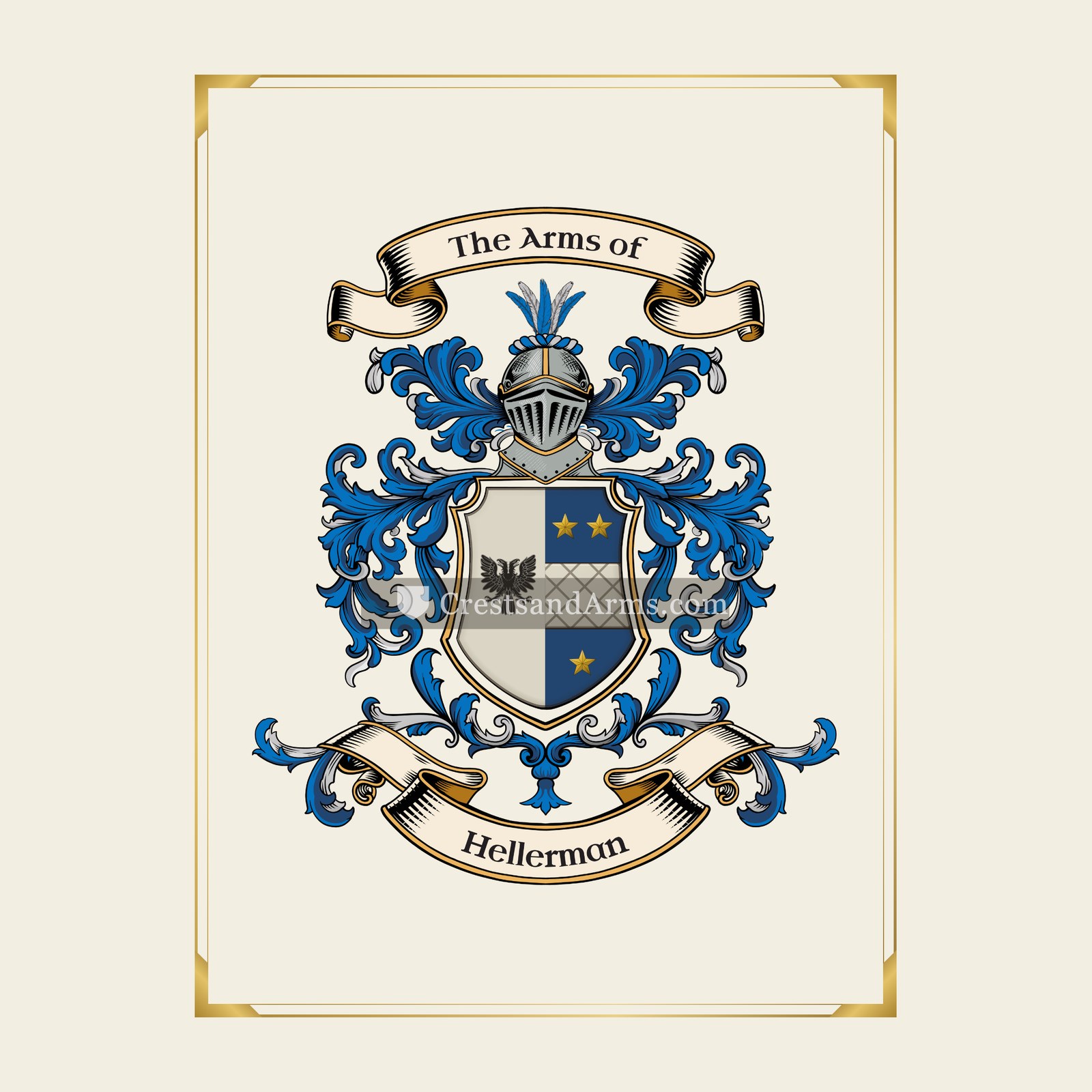 With gold border