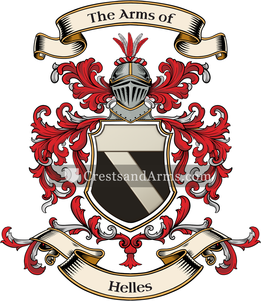 The Helles coat of arms, drawn from the recorded blazon