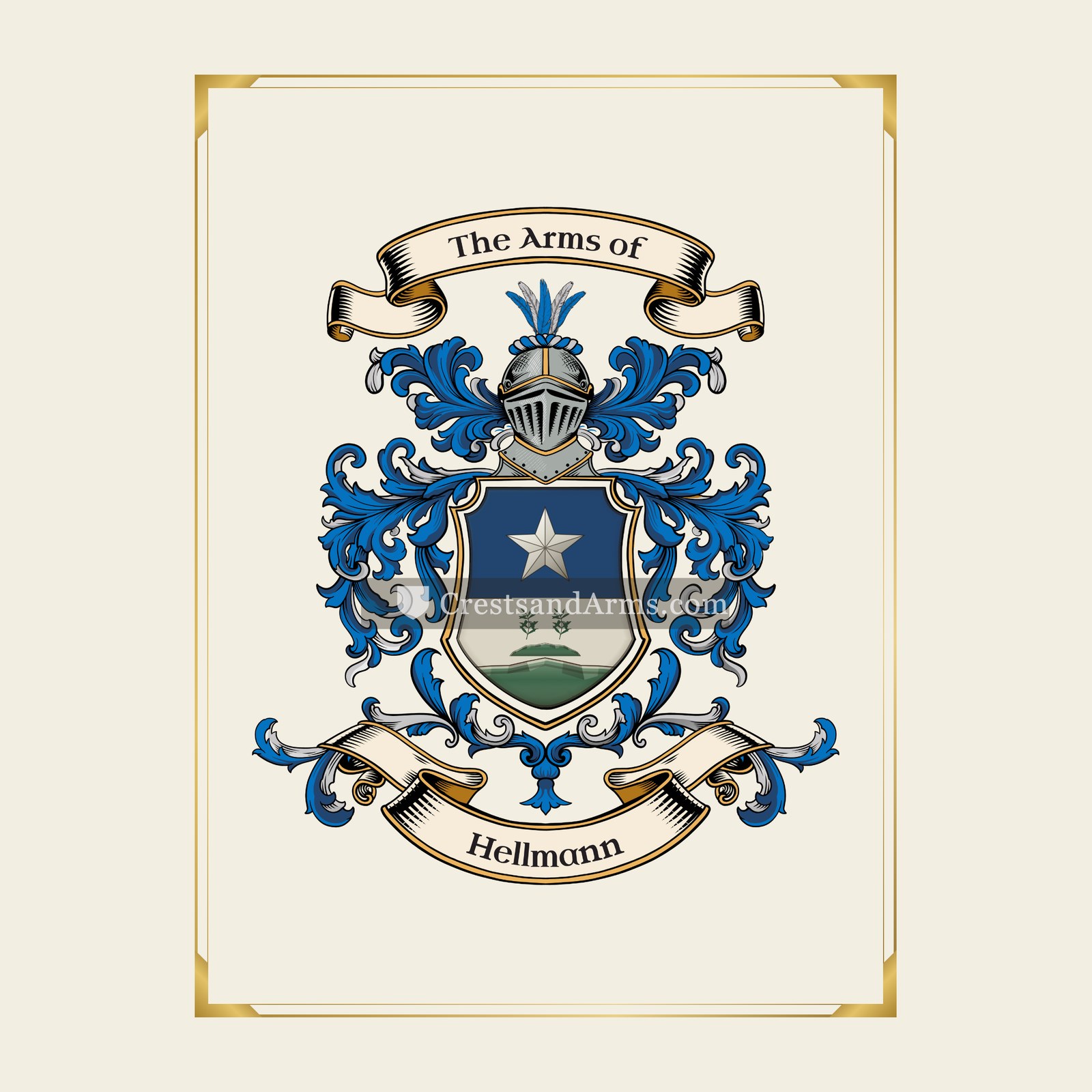 With gold border