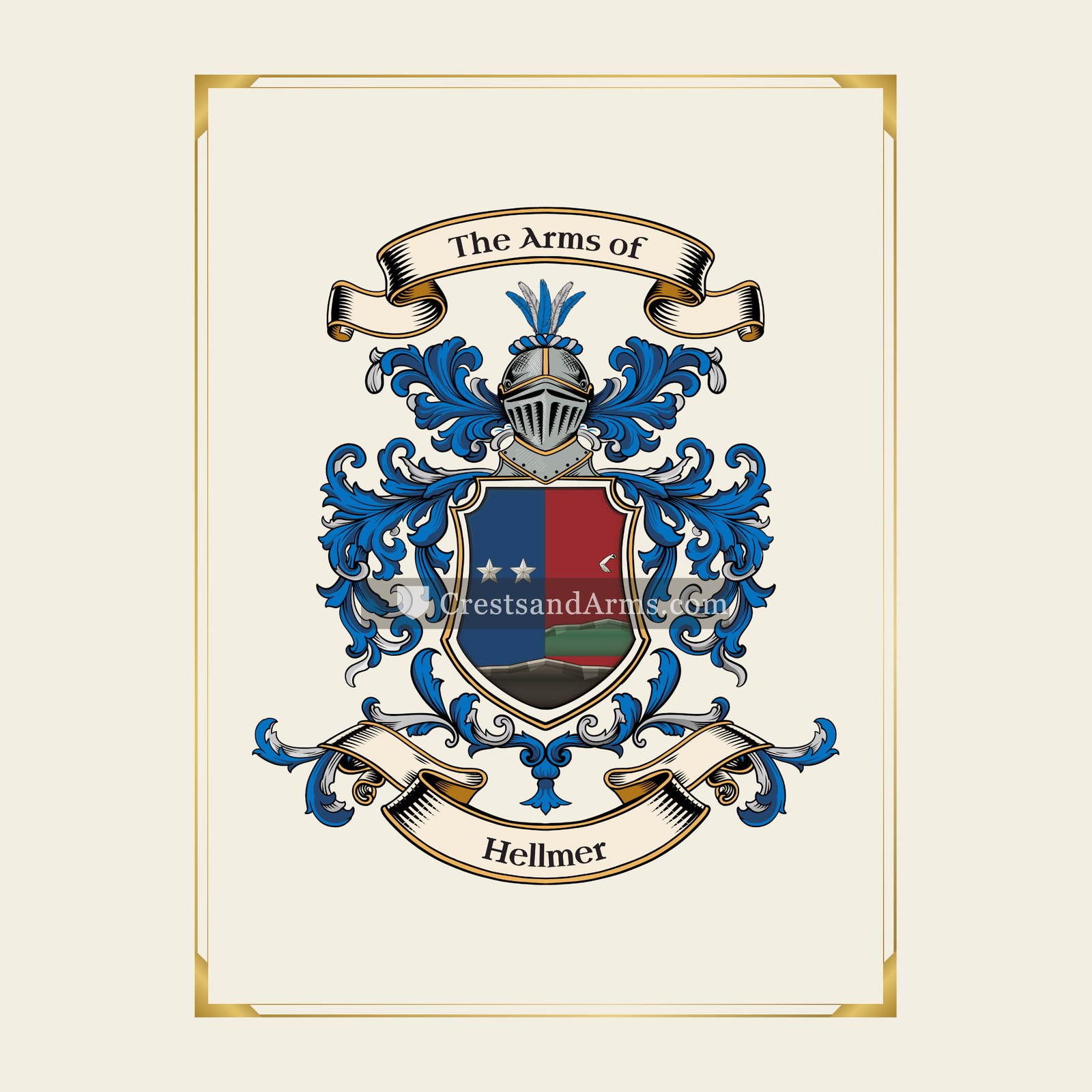With gold border