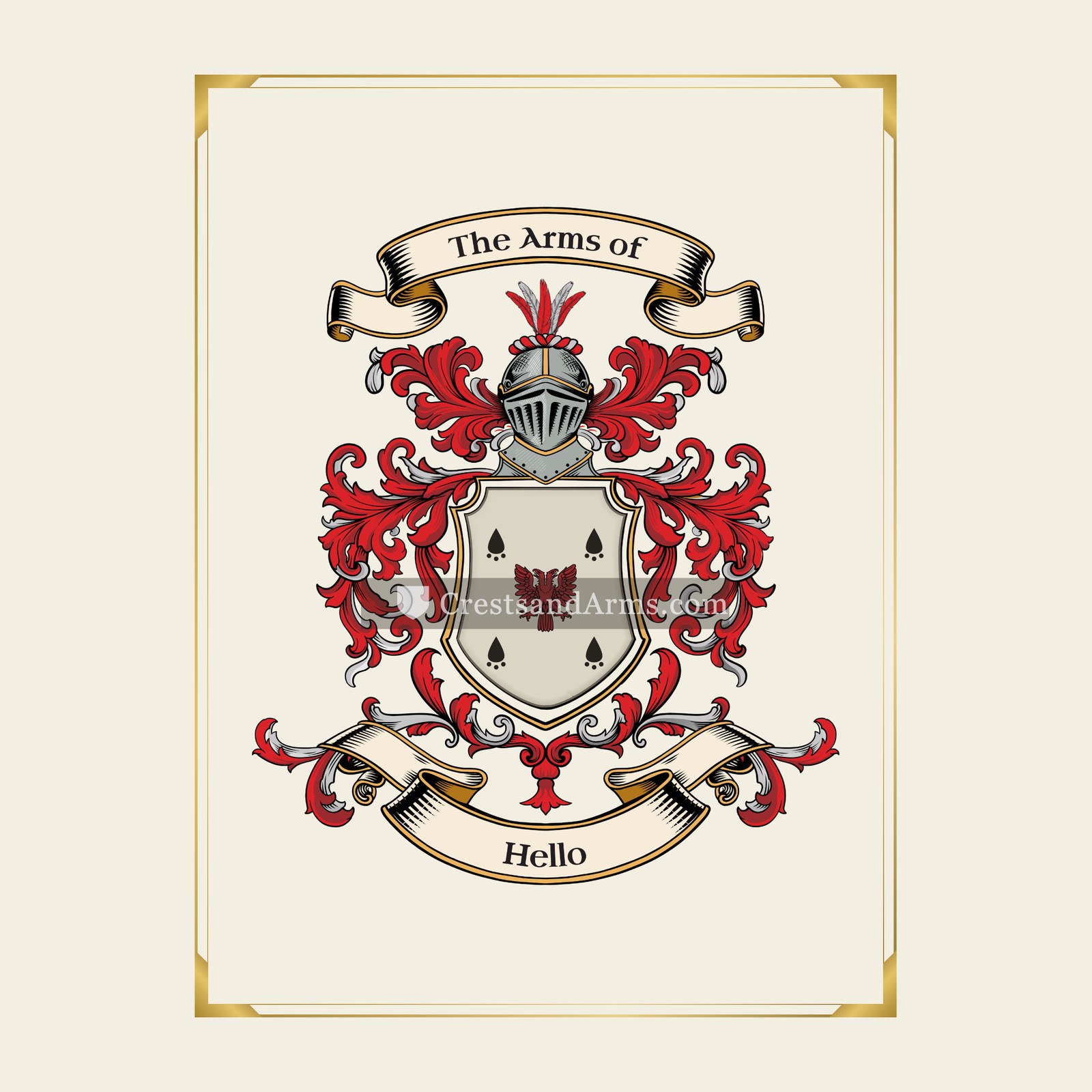 With gold border