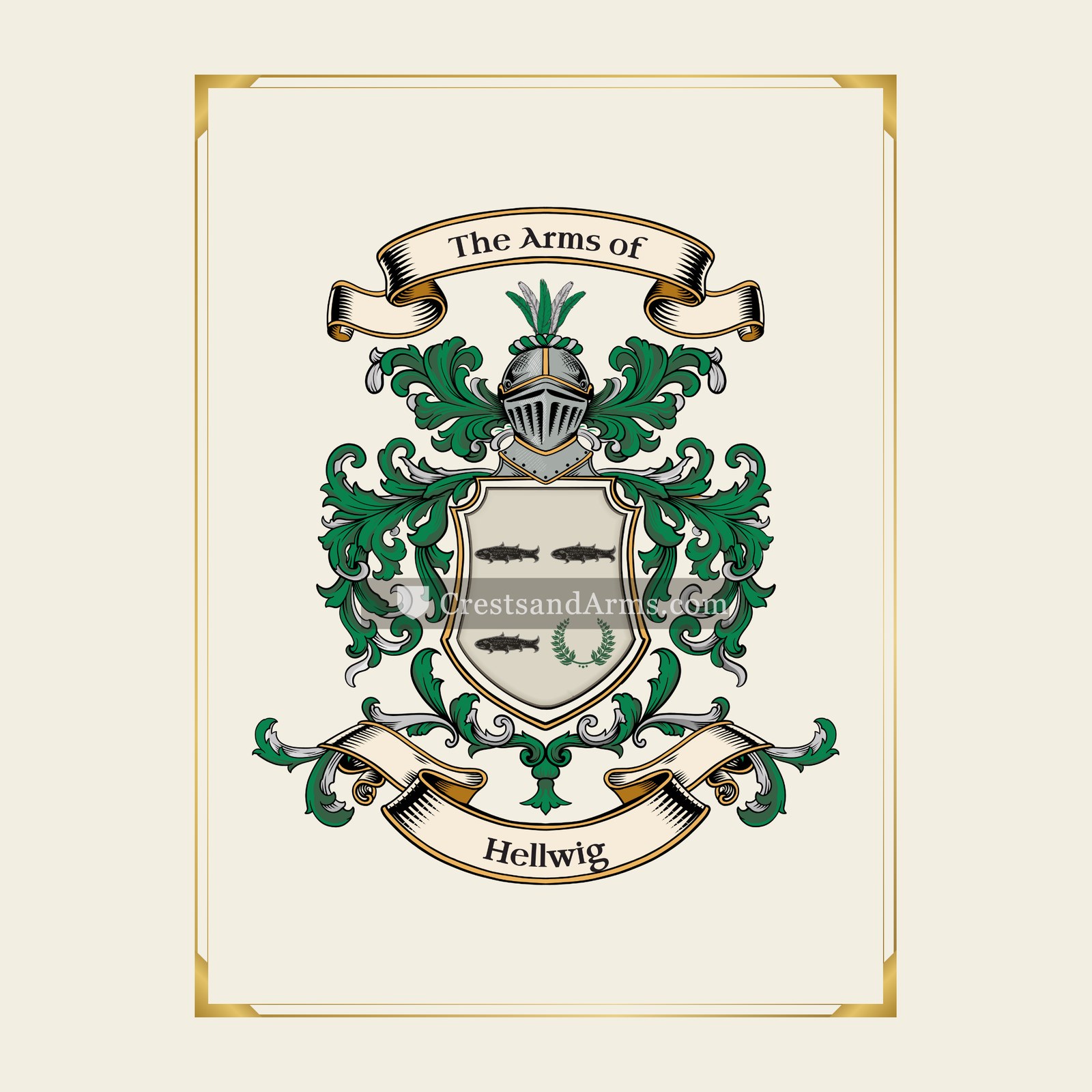 With gold border